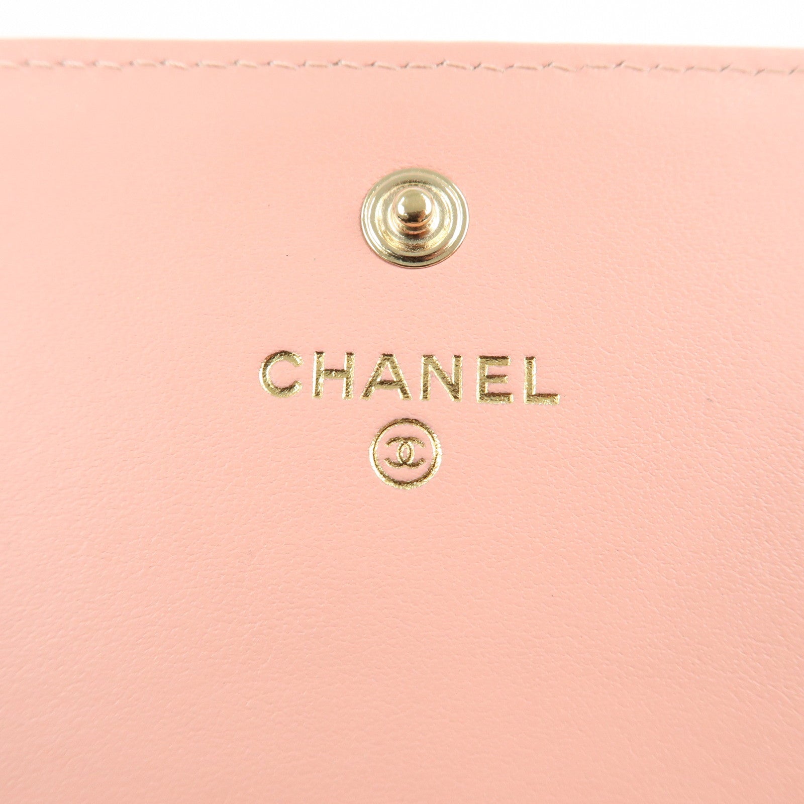 CHANEL Deauville Canvas Bi-fold Long Wallet Pink A80056 Used