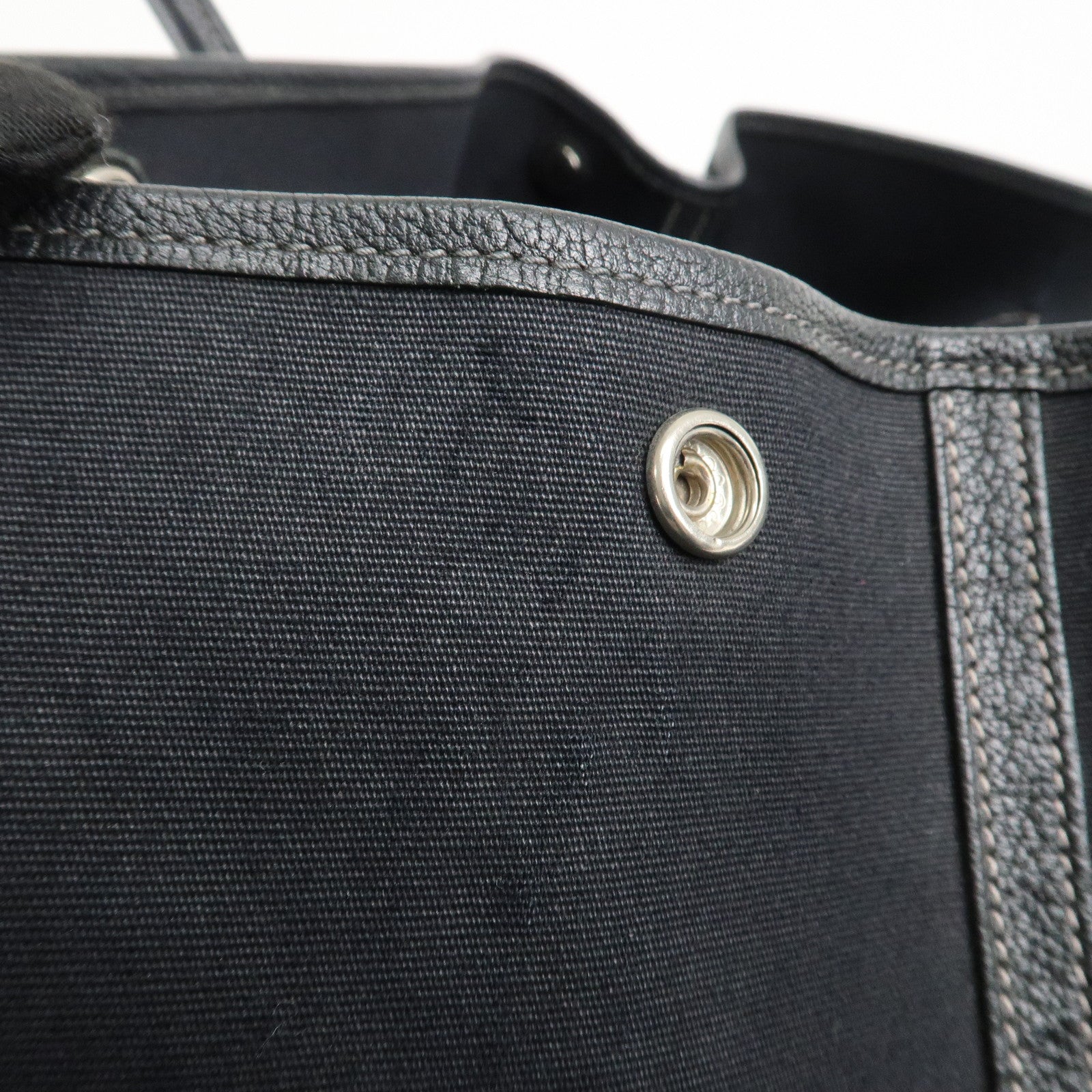 HERMES Toile Officier Negonda Garden Party PM I Stamped Tote Bag Used