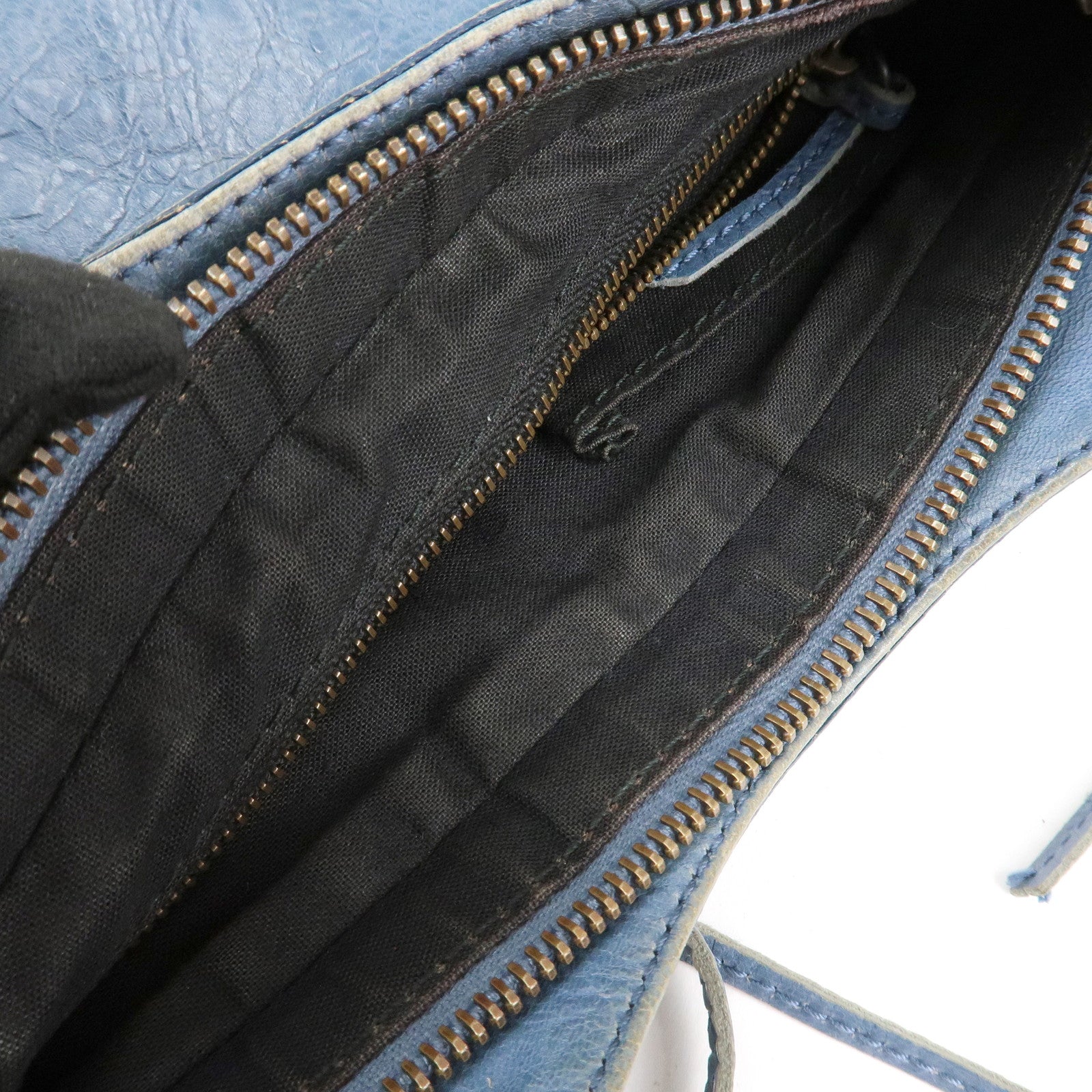 BALENCIAGA The Hip Leather Shoulder Bag Hand Bag Blue 242803 Used