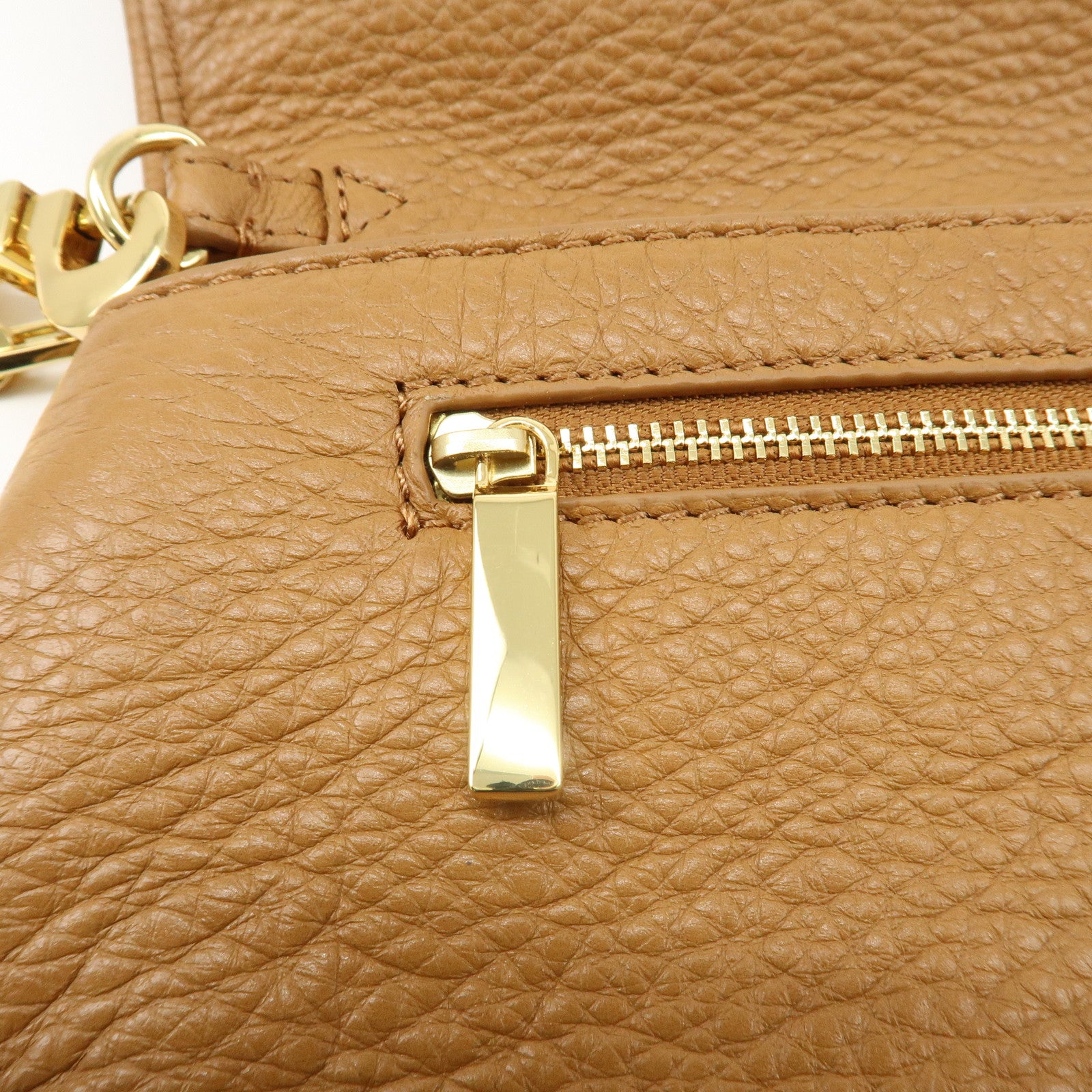 Tory Burch Leather Chain Shoulder Bag Hand Bag Light Brown Used
