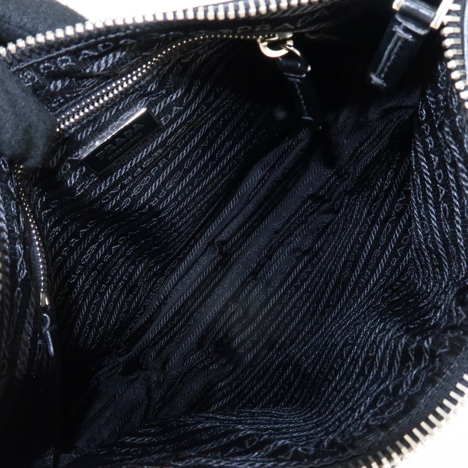 PRADA Nylon Leather Shoulder Bag Black BR2604 Used