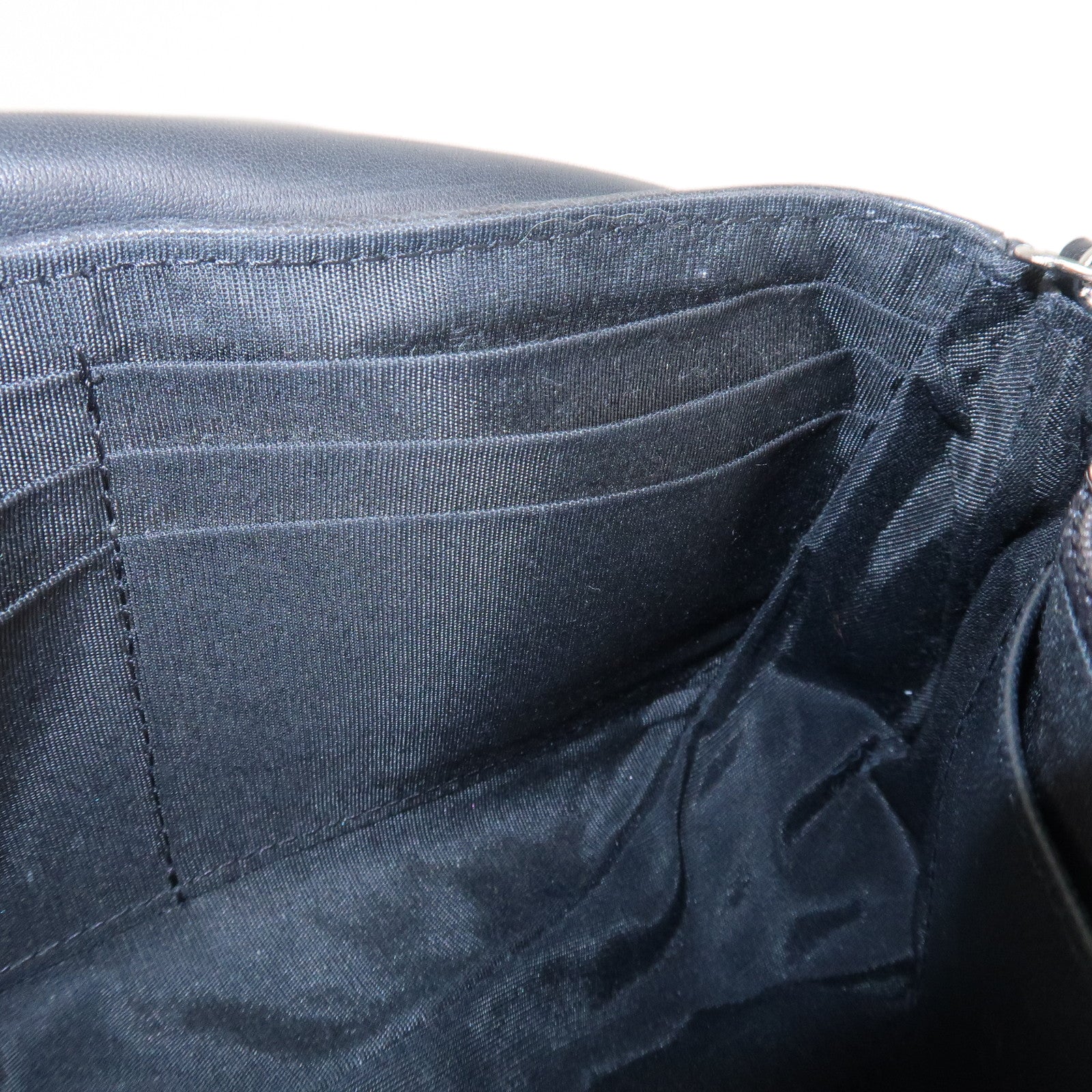 CHANEL COCO Mark Lamb Skin Half Moon Chain Shoulder Bag A40033 Used