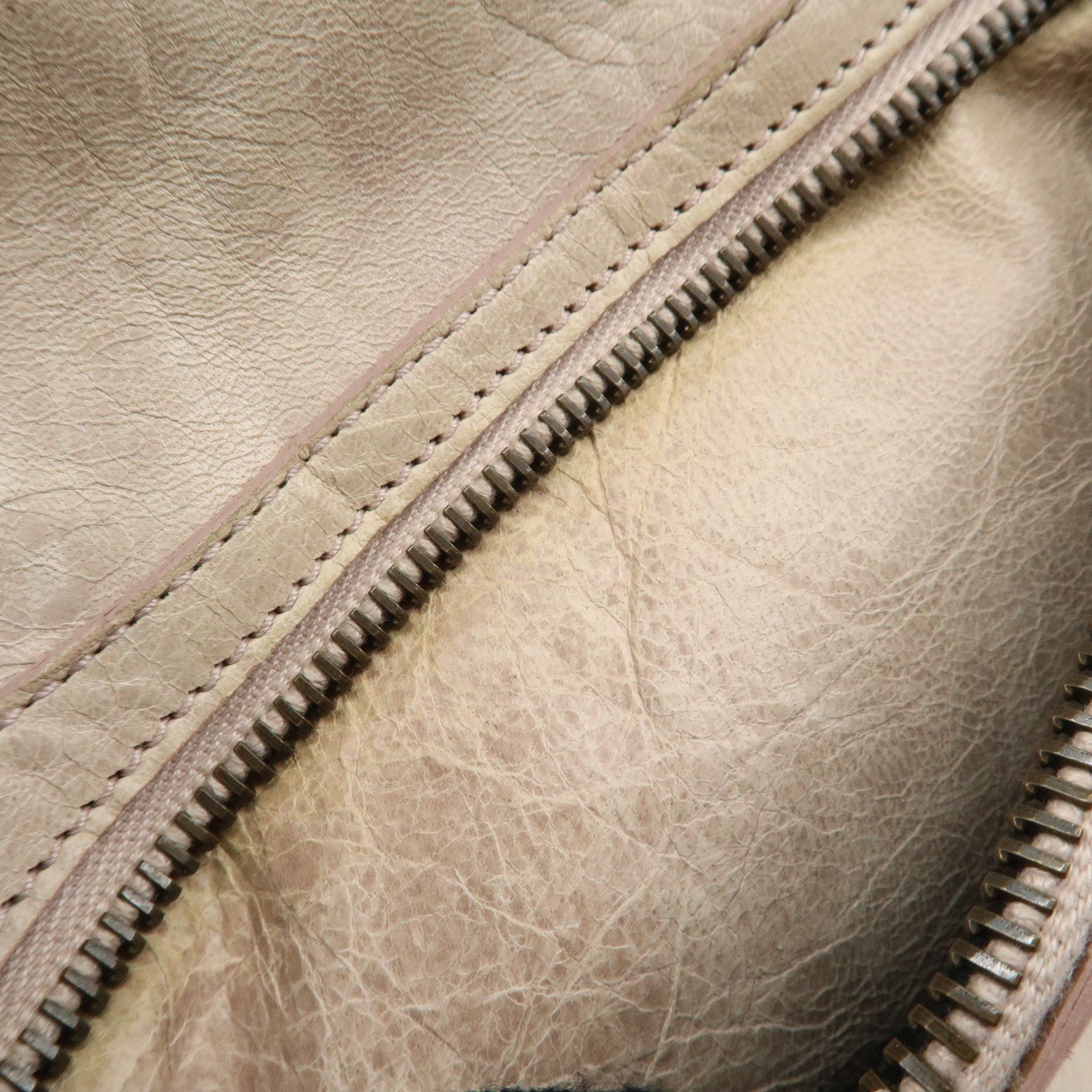 BALENCIAGA The City Leather 2Way Shoulder Bag Beige 115748 Used