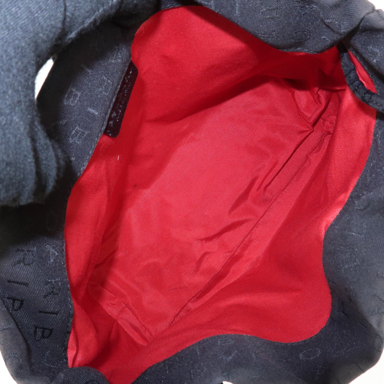 BVLGARI Lettere Logo Mania Nylon Leather Tote Bag Black Used