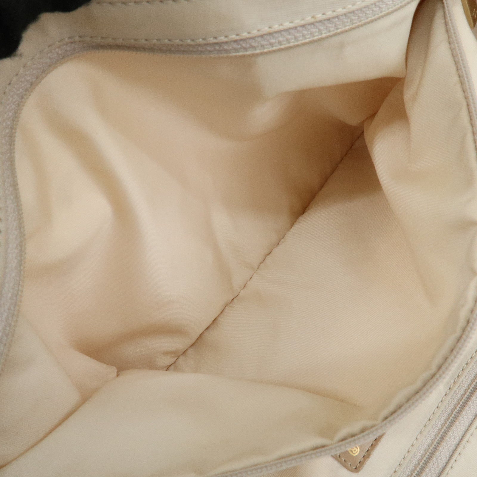 CHANEL New Travel Line Nylon Jacquard Leather Tote Bag Beige A15991 Used