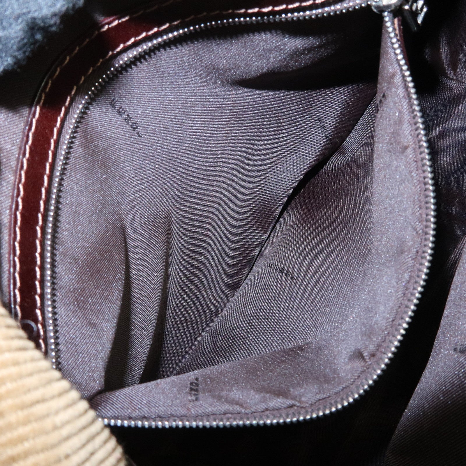 FENDI Mamma Baguette Corduroy Shoulder Bag Khaki 26325 Used