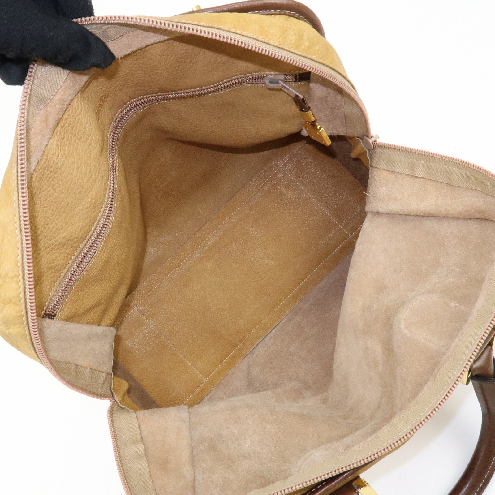 LOEWE Anagram Suede Leather Amazona 32 Hand Bag Brown Used