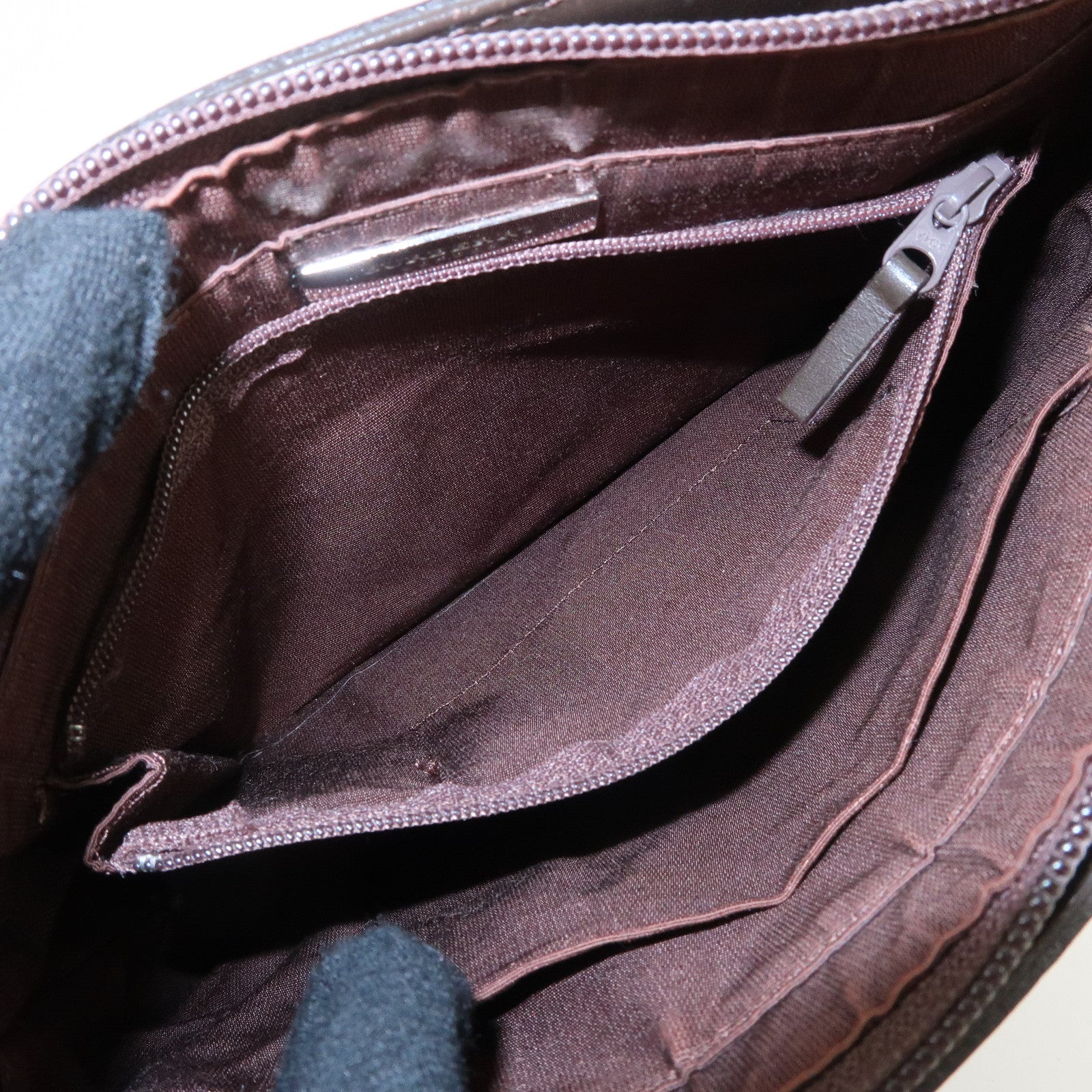 BURBERRY Suede Leather Hand Bag Tote Bag Brown Used