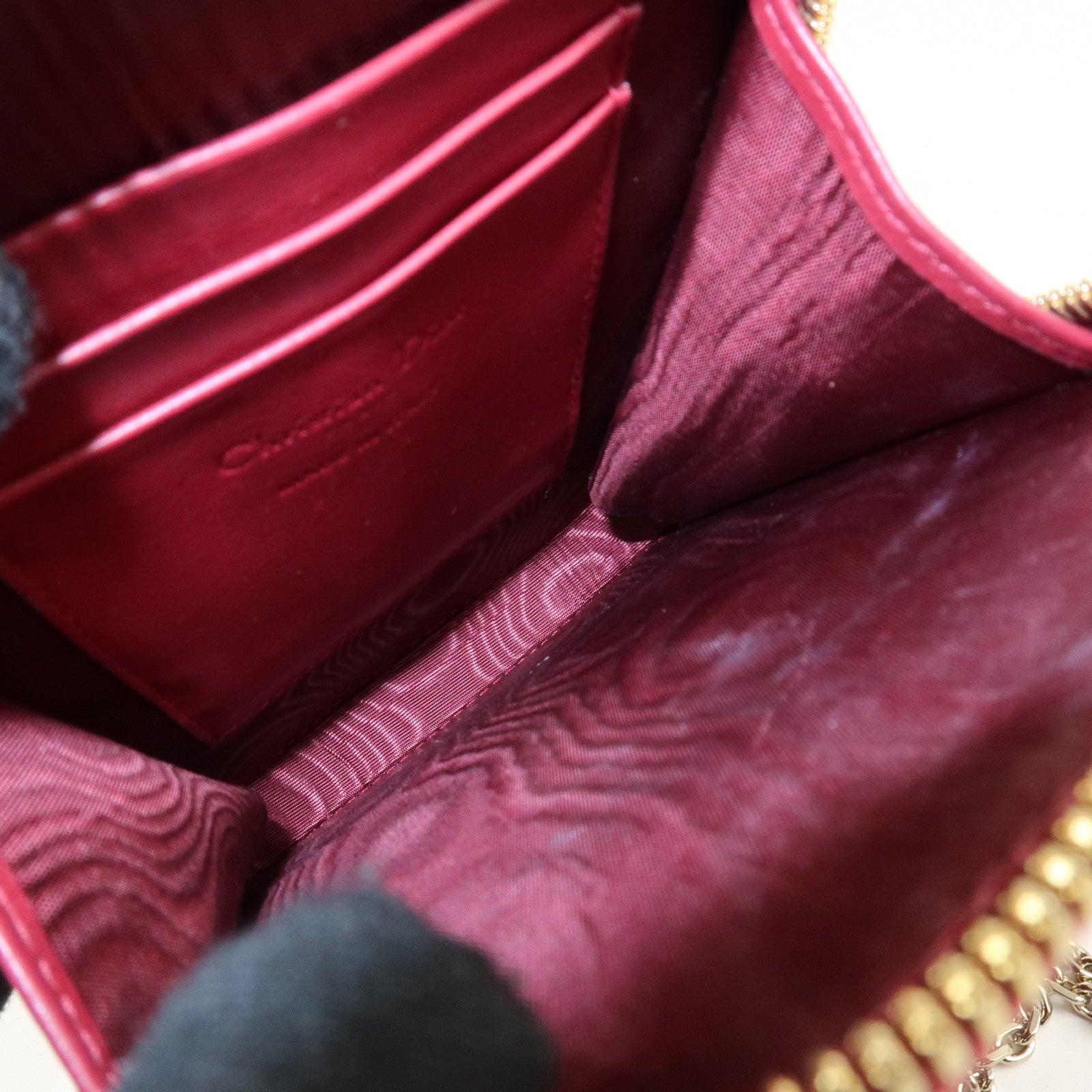 Christian Dior Cannage Patent Leather Phone Holder Used