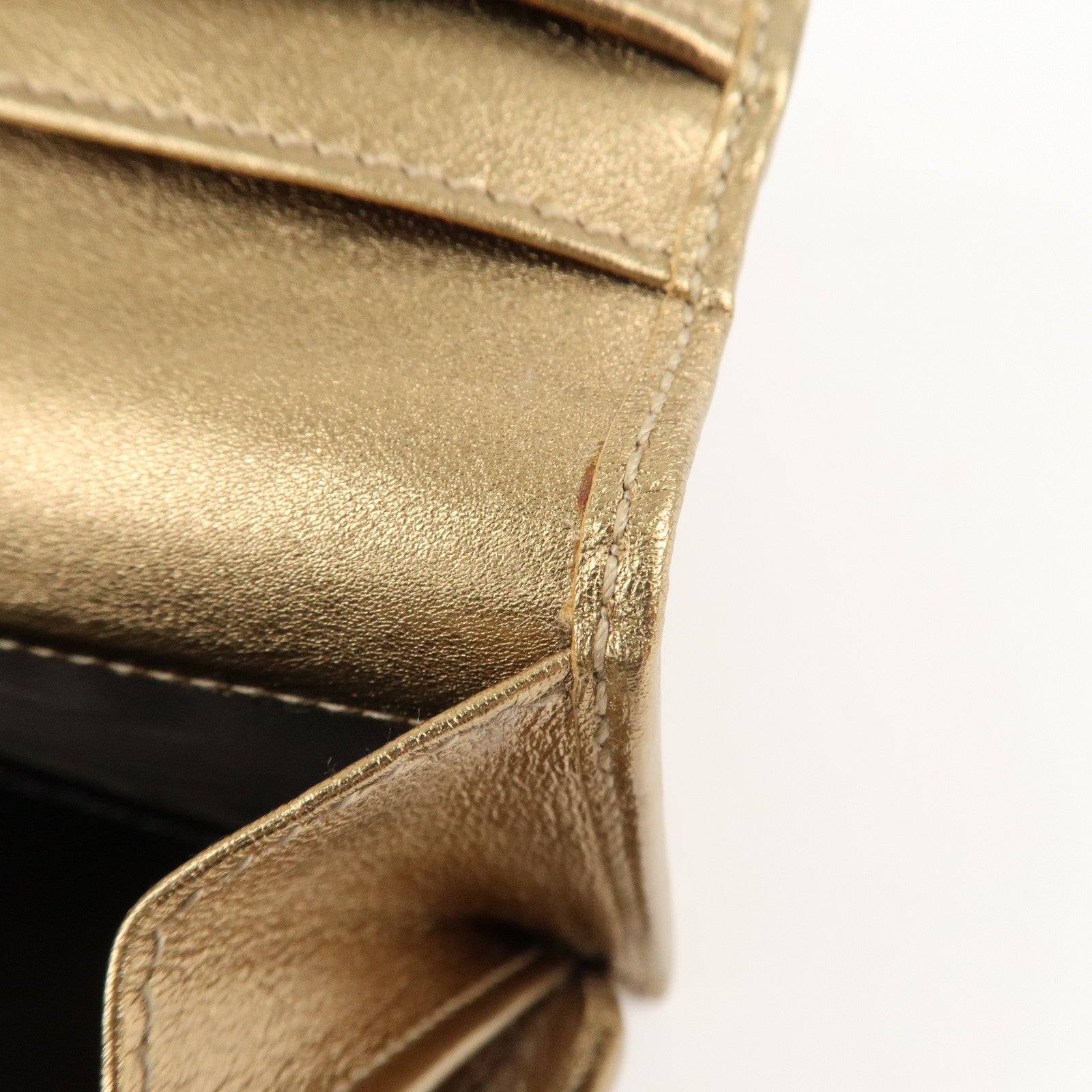 GUCCI Princy GG Satin Leather W Hook Bifold LongWallet 167464 Used