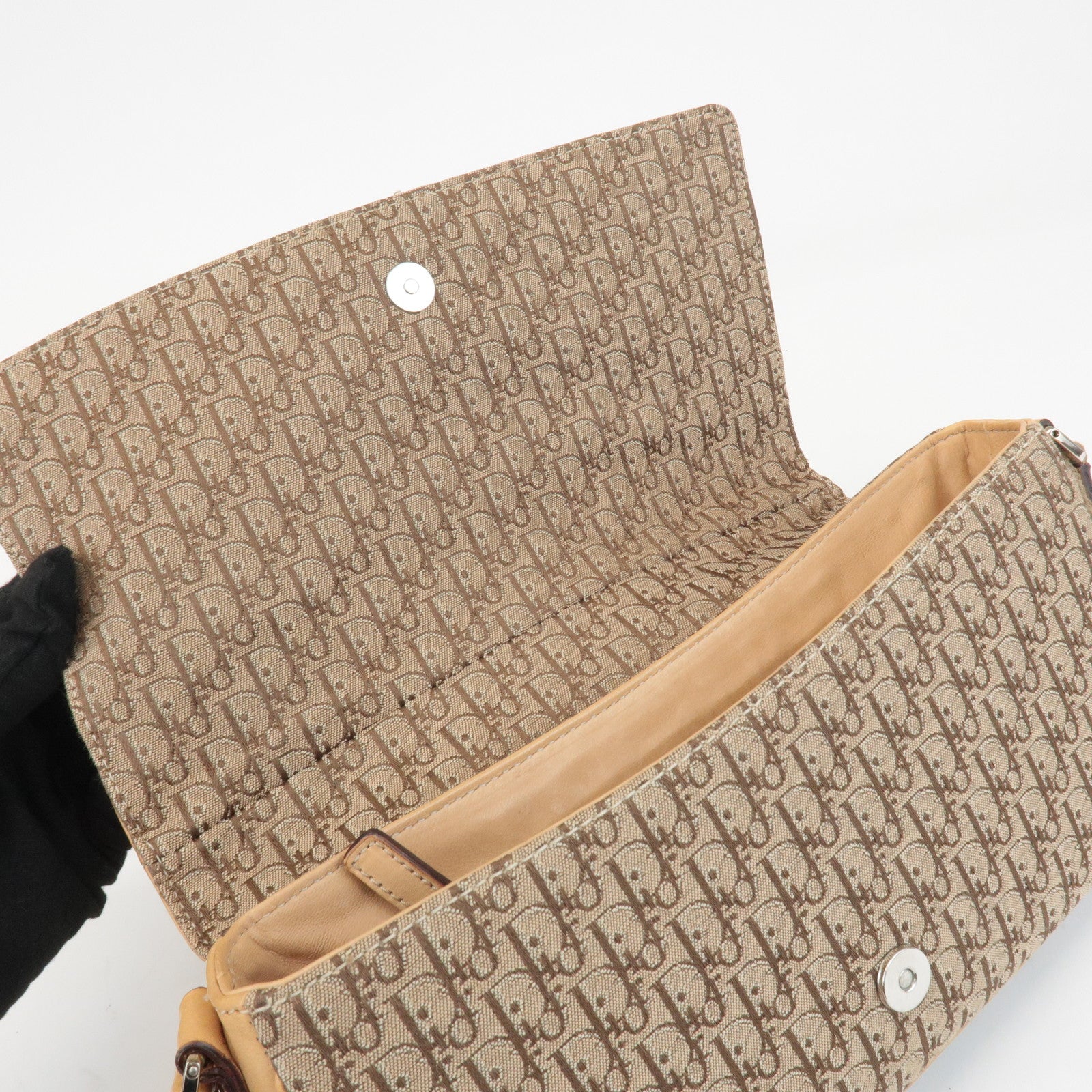 Christian Dior Street Chic Trotter Canvas Leather Shoulder Bag Used