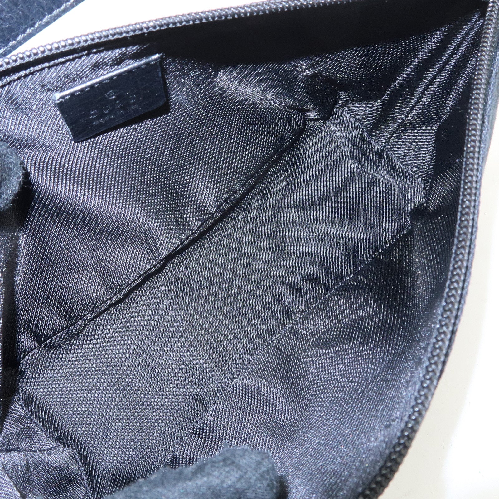 GUCCI Sherry GG Canvas Leather Hand Bag Accessorie Pouch 141809 Used