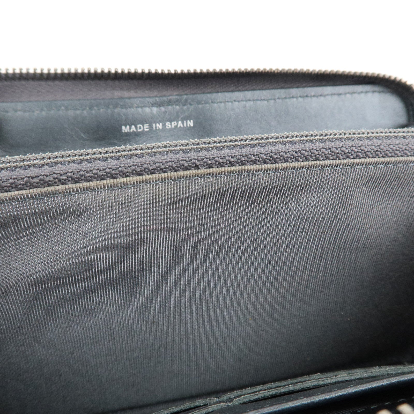 CHANEL Matelasse Caviar Skin Zip Around Long Wallet Metal Blue Used