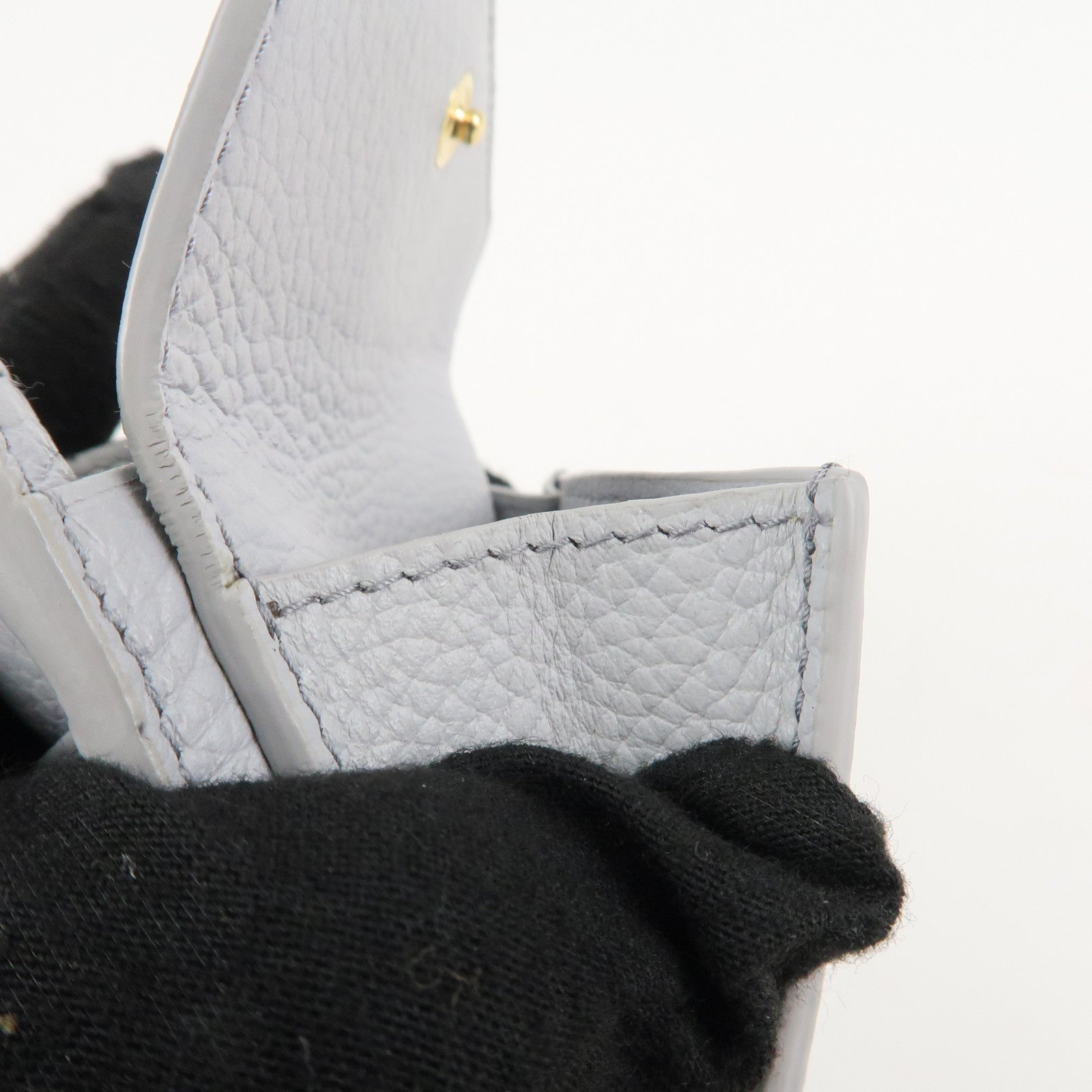 MIU MIU leather Card Case Coin Case Light Gray 5MC081 Used