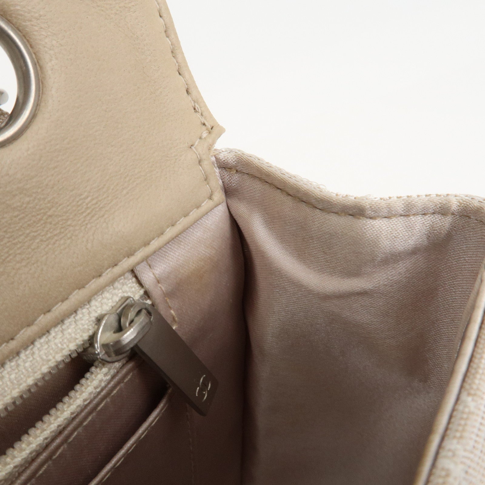 CHANEL Travel Line Chocolate Bar Nylon Jacquard Chain Bag A15285 Used