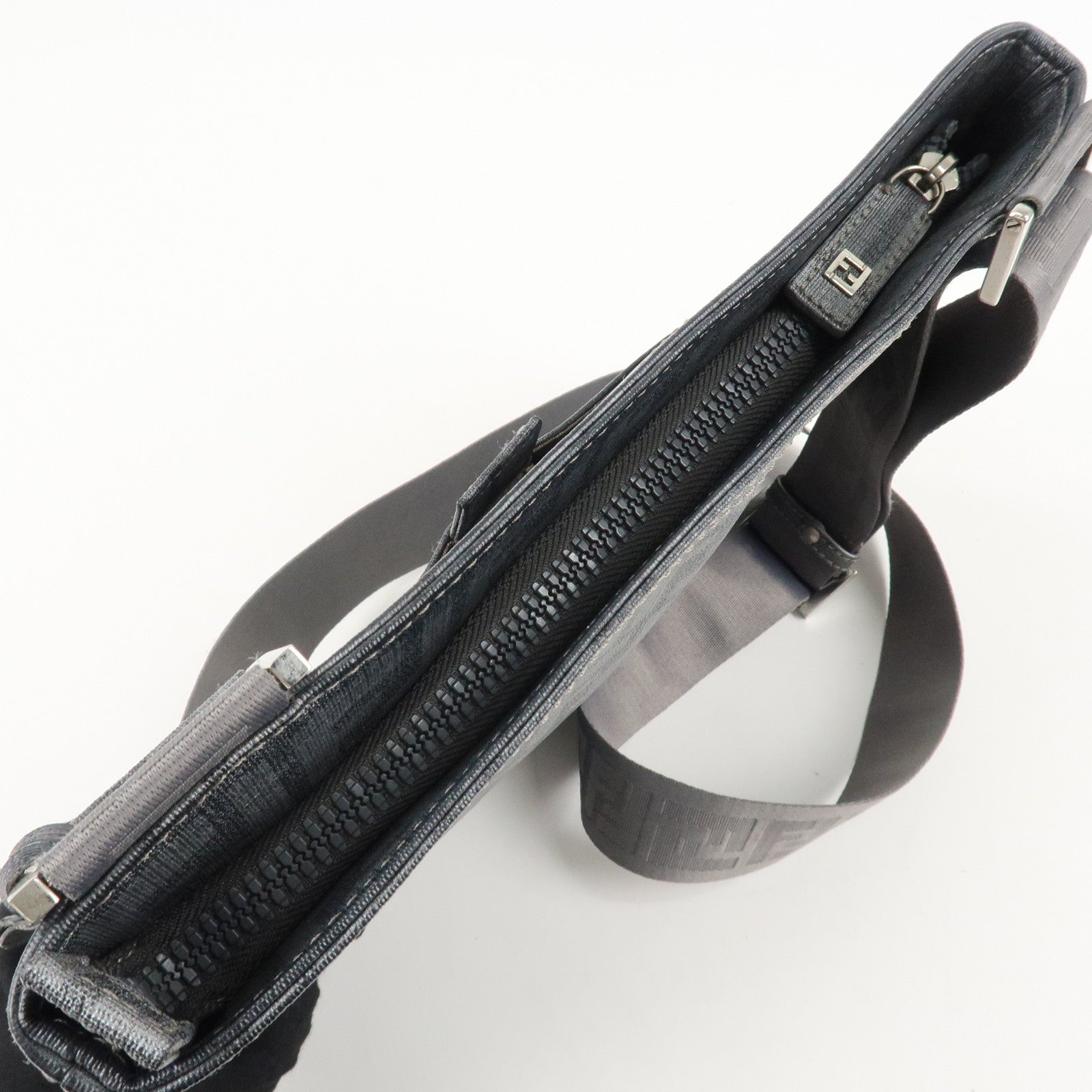 FENDI Zucca PVC Crossbody Bag Shoulder Bag Gray 7VA247 Used