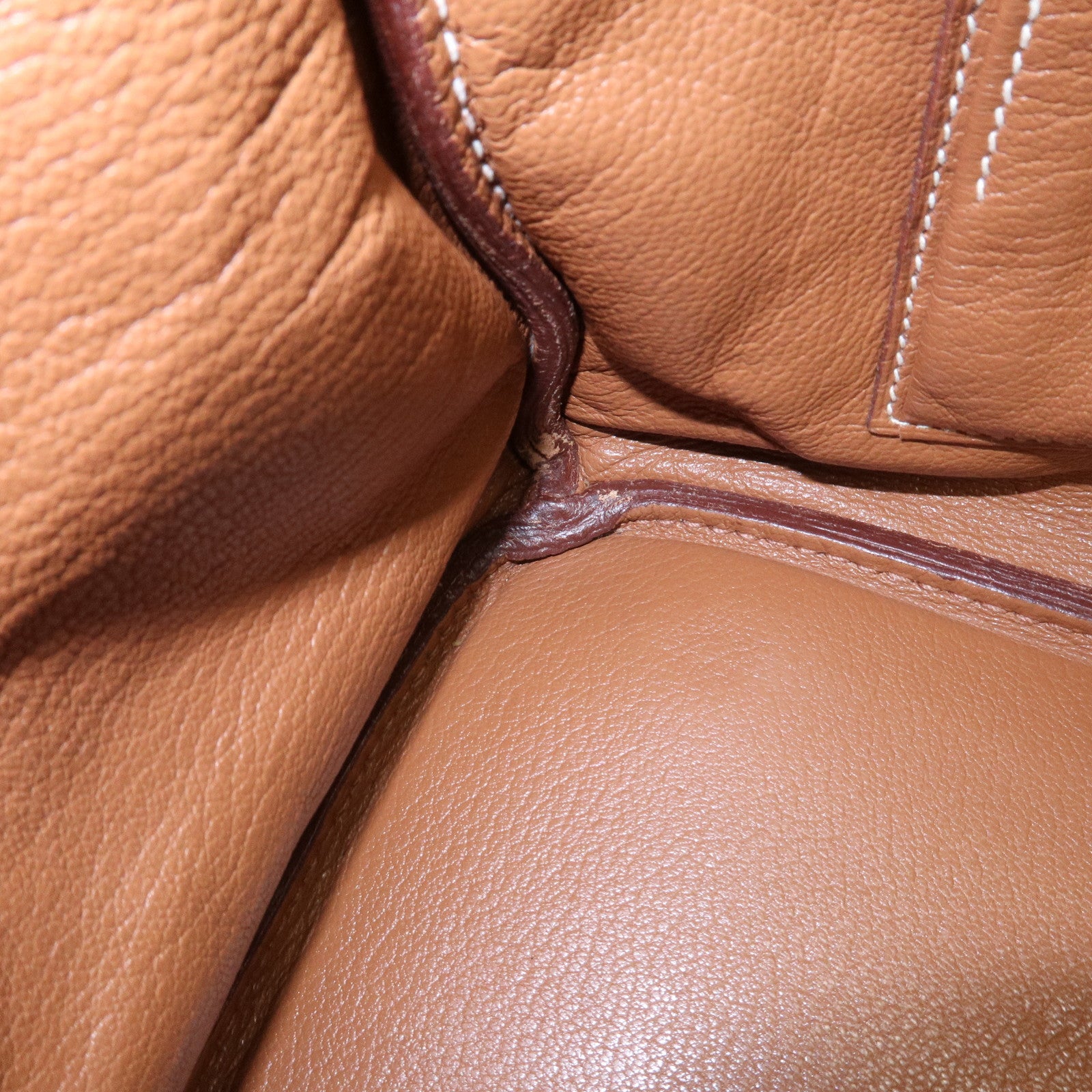 HERMES Taurillon Clemence Birkin 35 J stamped Gold Used