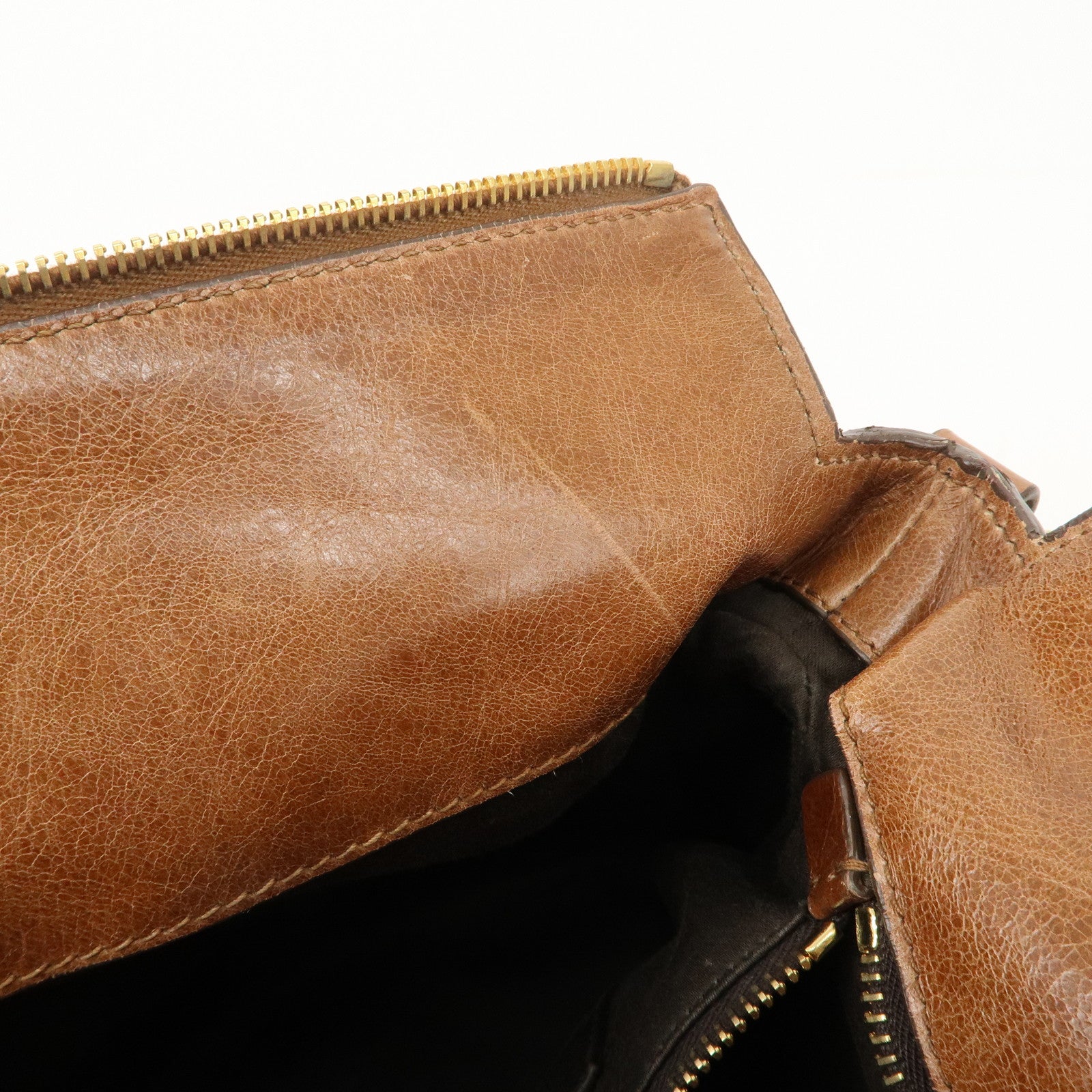 MIU MIU Leather 2Way Bag Shoulder Bag Hand Bag Brown Used