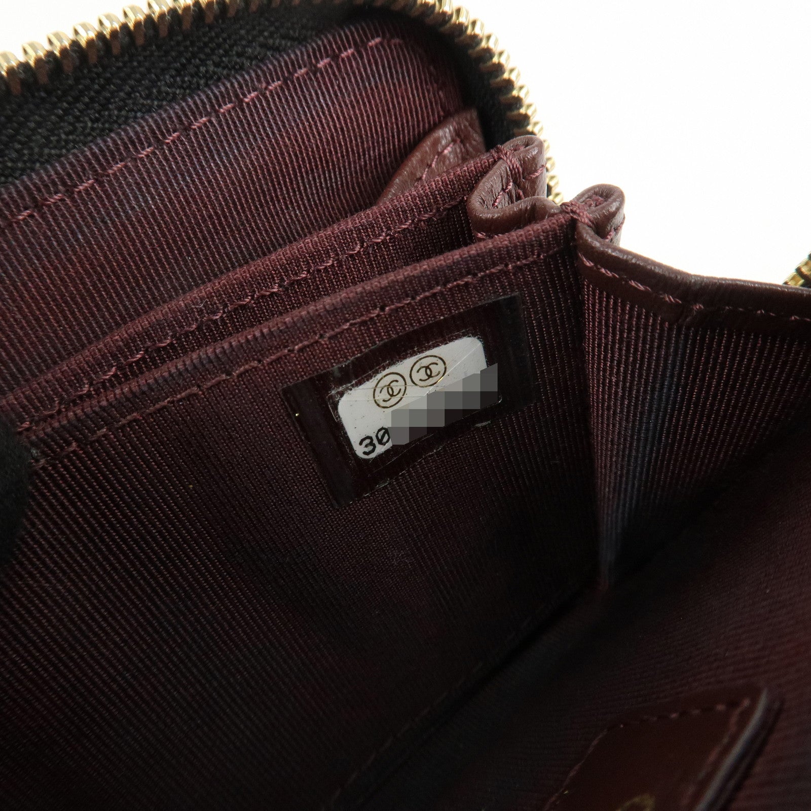 CHANEL Matelasse Caviar Skin Zipper Around Coin Case Black AP0216 Used