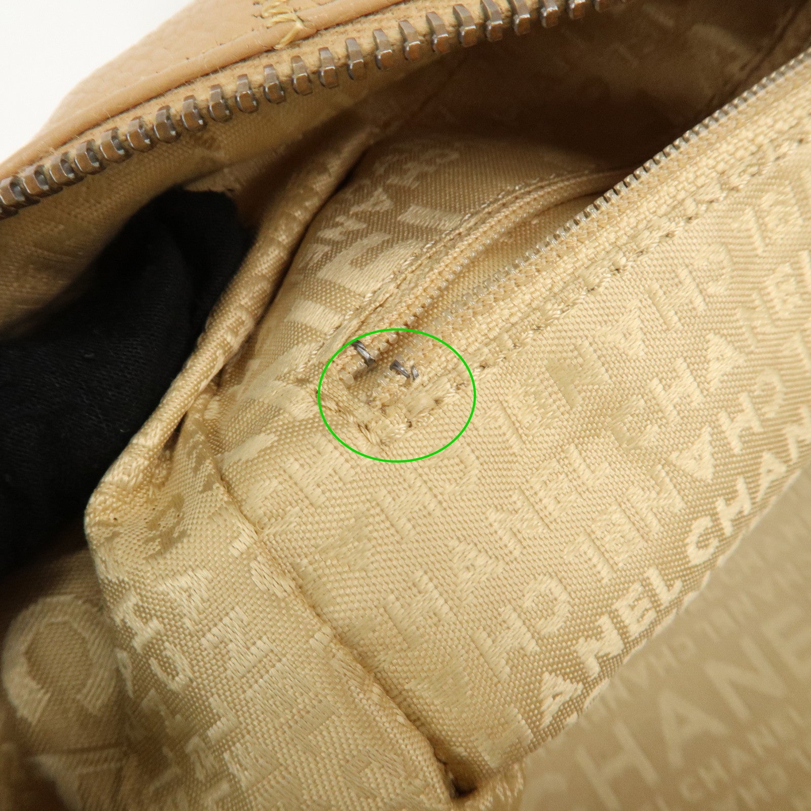 CHANEL Chocolate Bar Caviar Skin Mini Boston Bag Shoulder Bag Used