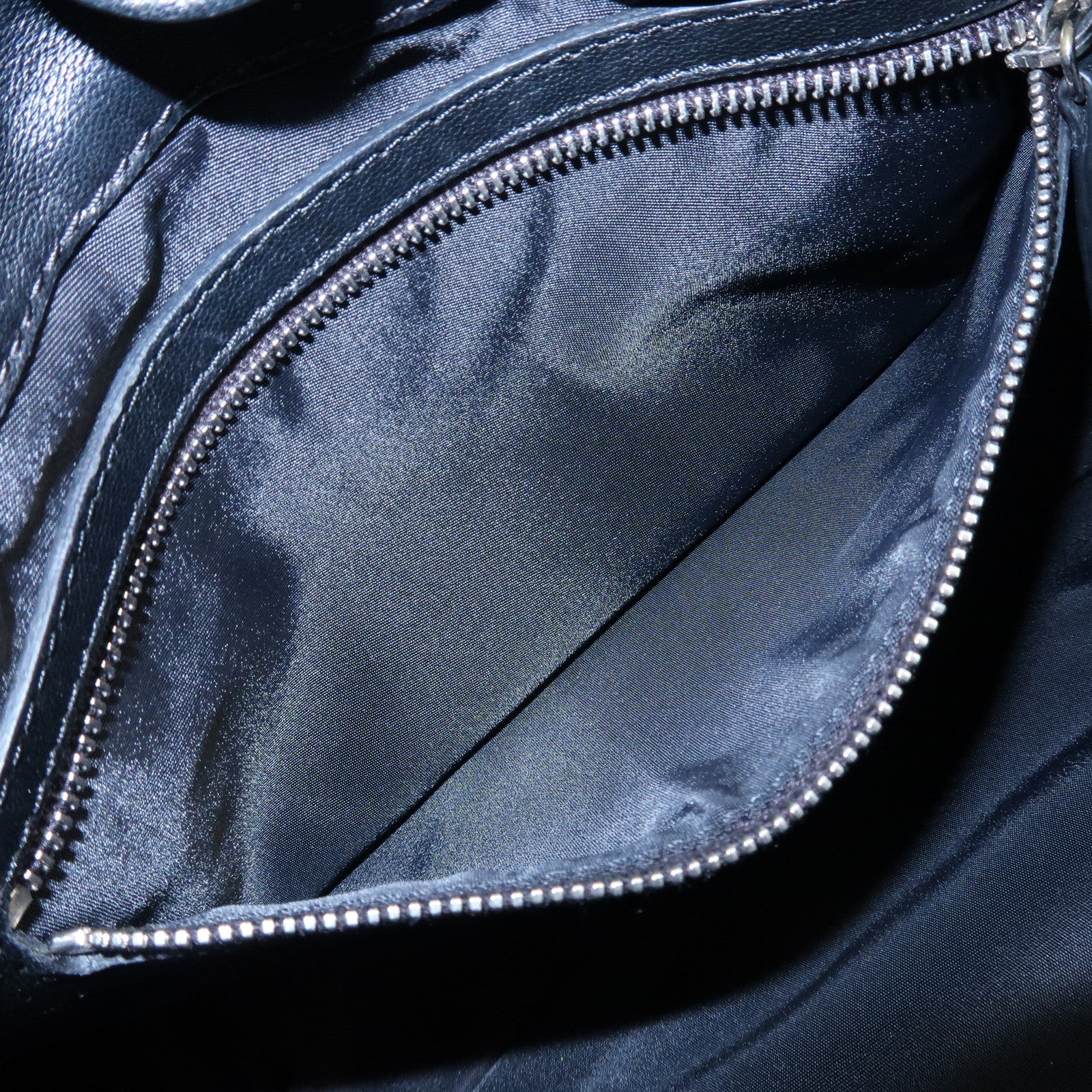 Christian Dior Cannage Nylon Leather Tote Bag Hand Bag Black Used