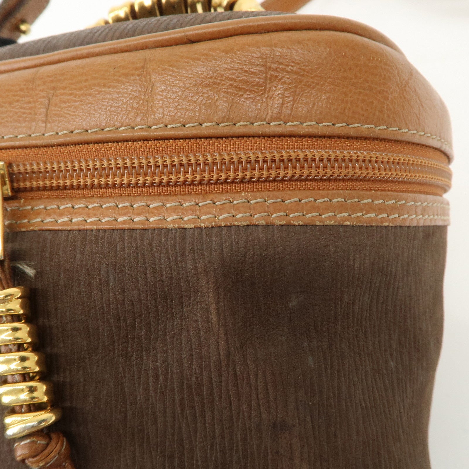 LOEWE Velazquez Suede Leather 2 Way Bag Brown Dark Brown Used