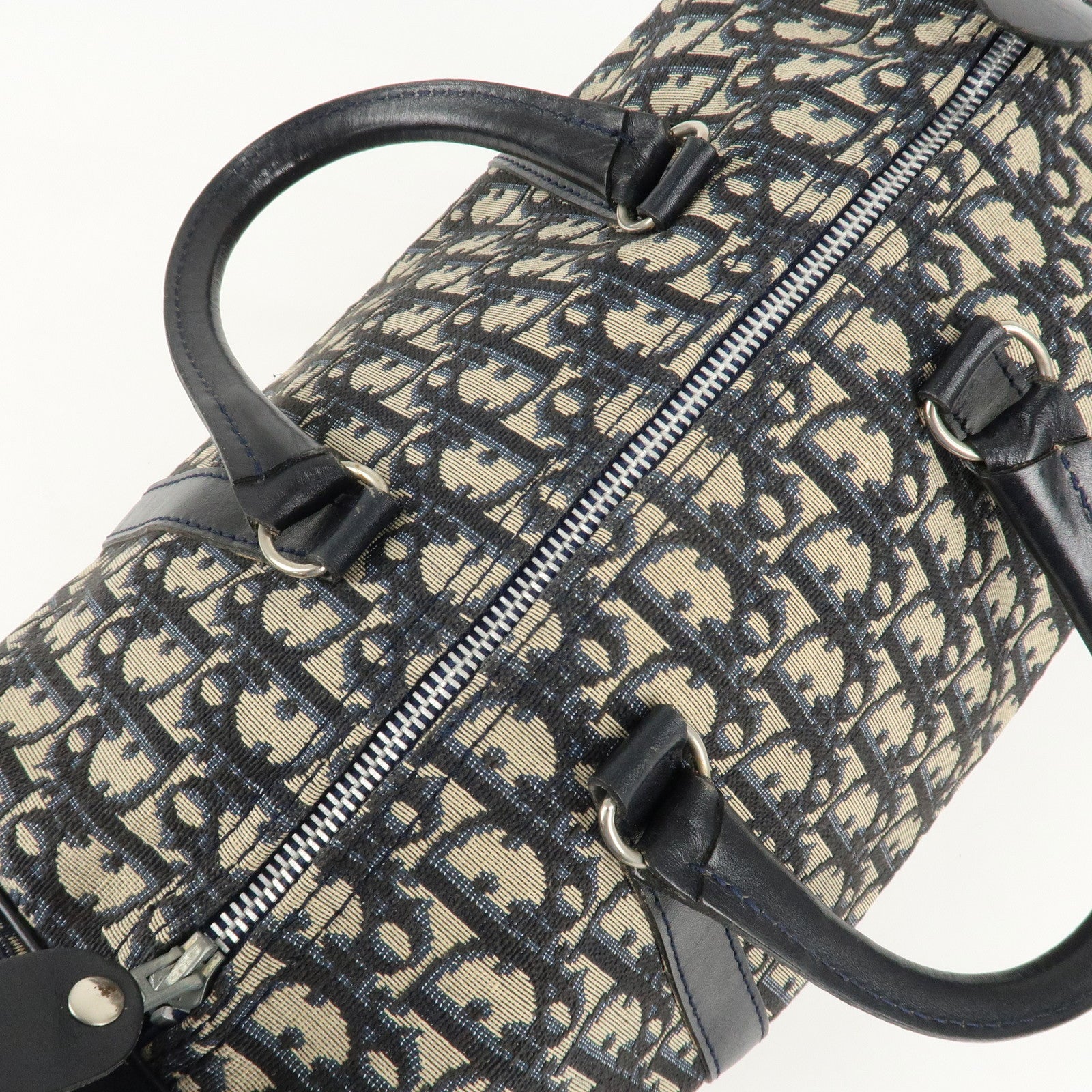 Christian Dior Trotter Canvas Leather Boston Bag Hand Bag Used