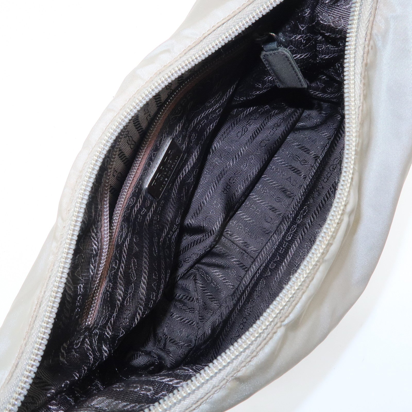 PRADA Nylon Shoulder Bag Gray Used
