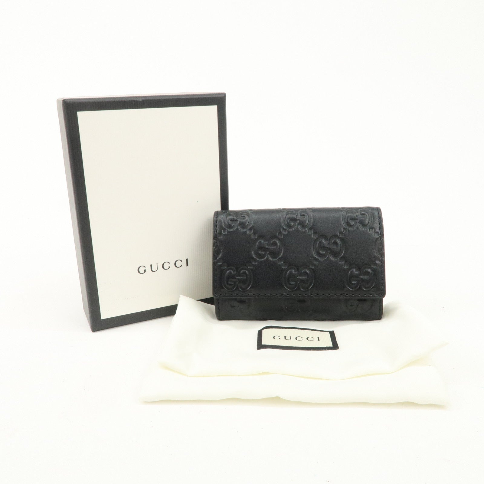 GUCCI Guccissima Leather 6 Rings Key Case Key Holder Black 779824 Used