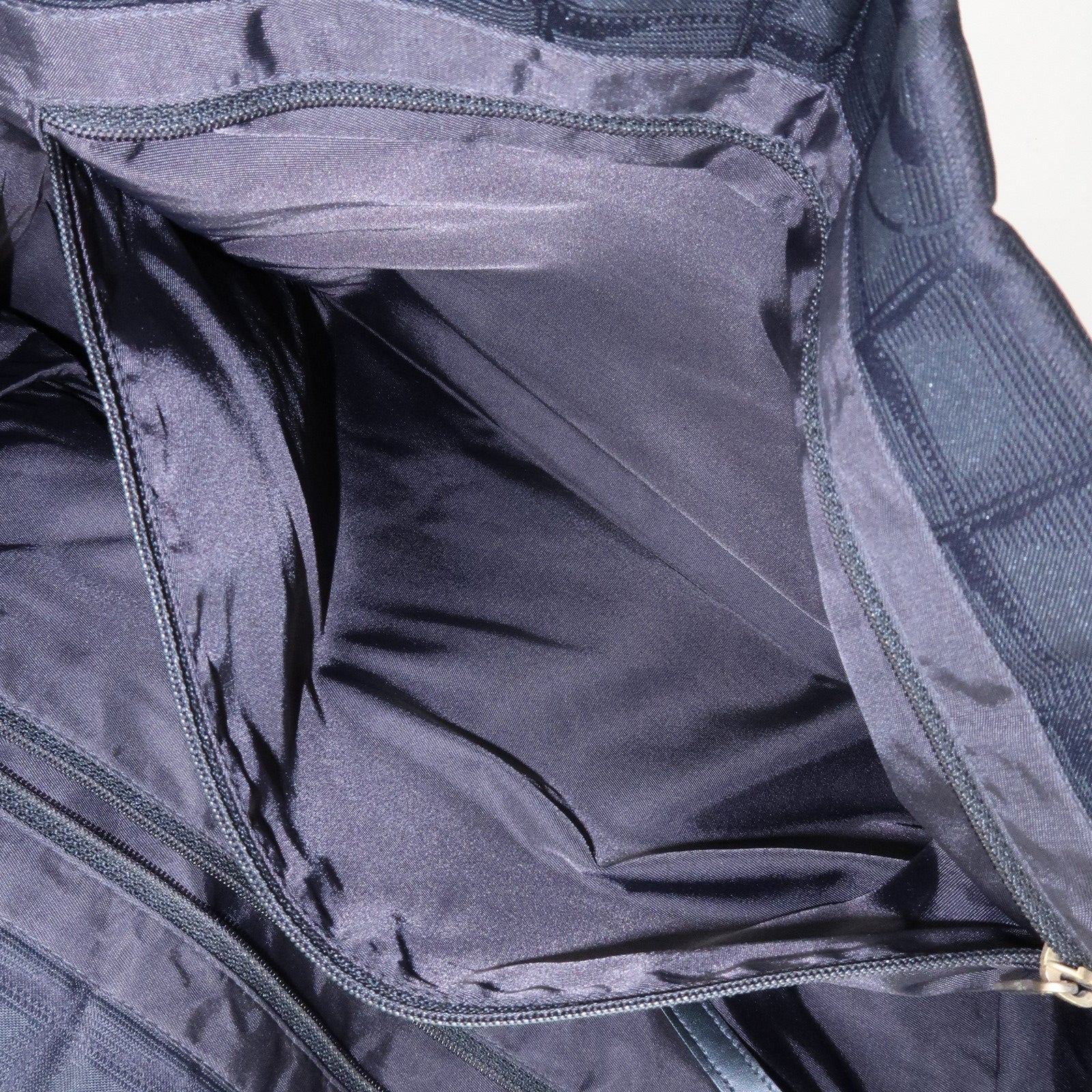 CHANEL New Travel Line Nylon Jacquard Leather Tote Bag A15991 Used