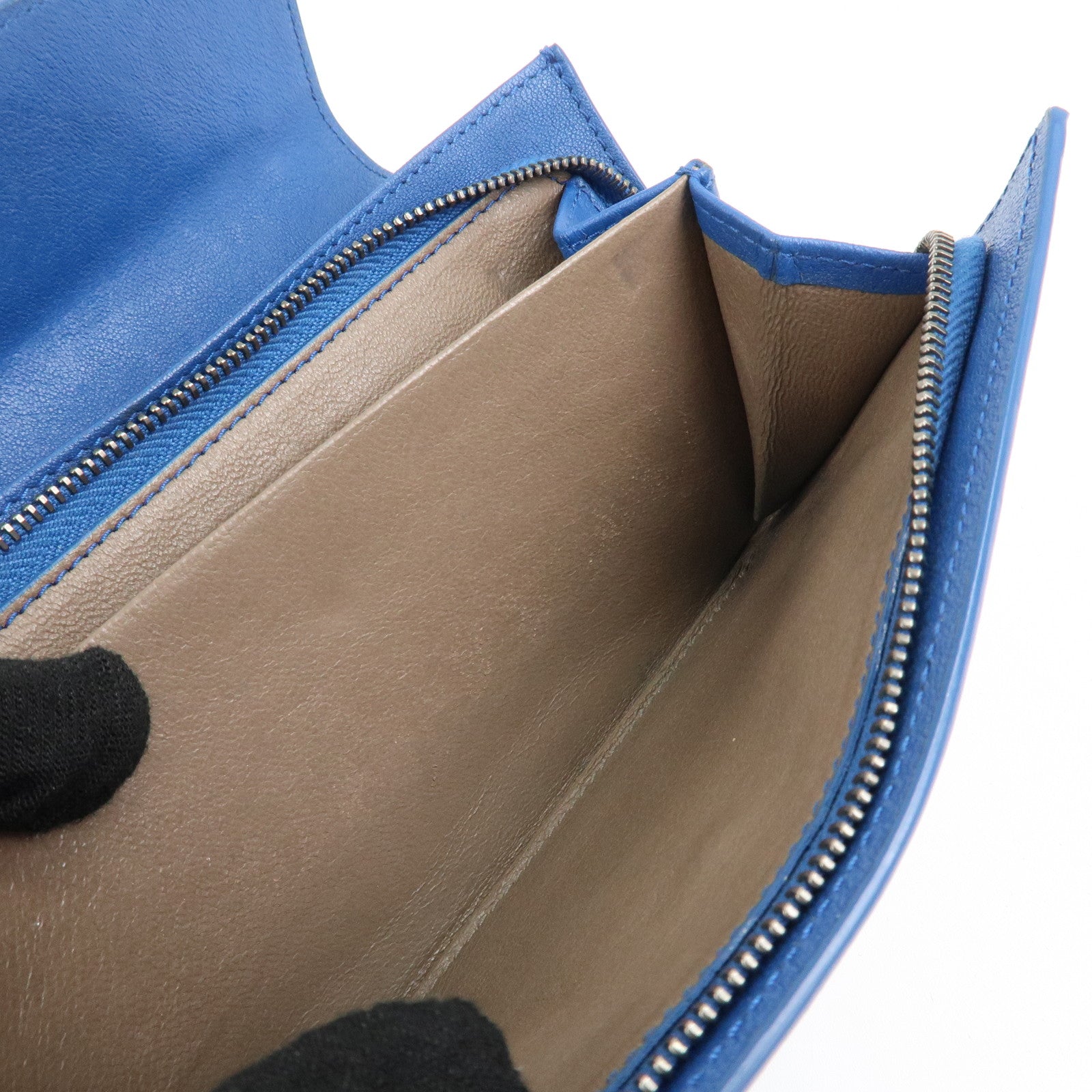 BOTTEGA VENETA Set of 2 Intrecciato Leather Long Wallet 114076 Used