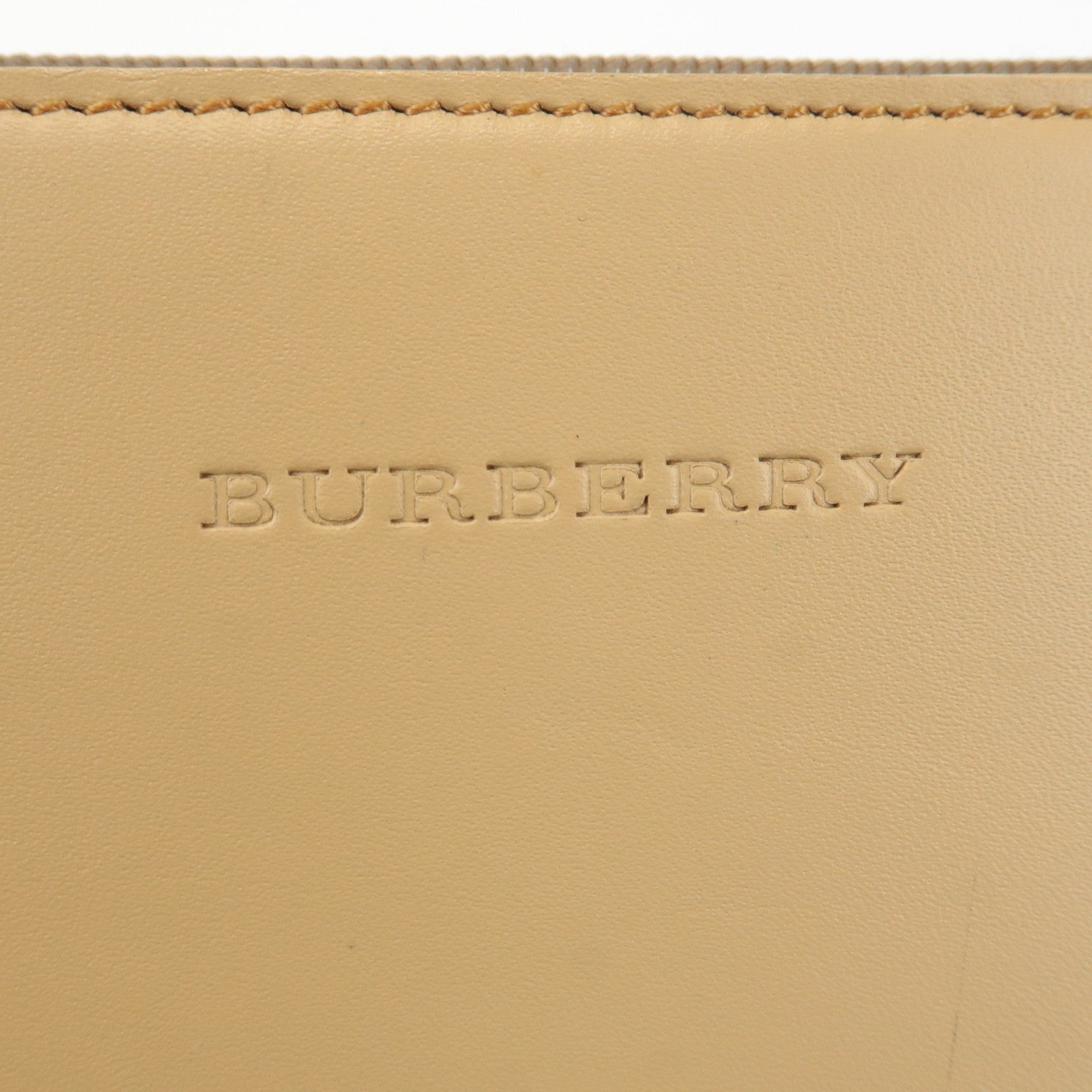 BURBERRY London Leather Suede Tote Bag Hand Bag Beige Used