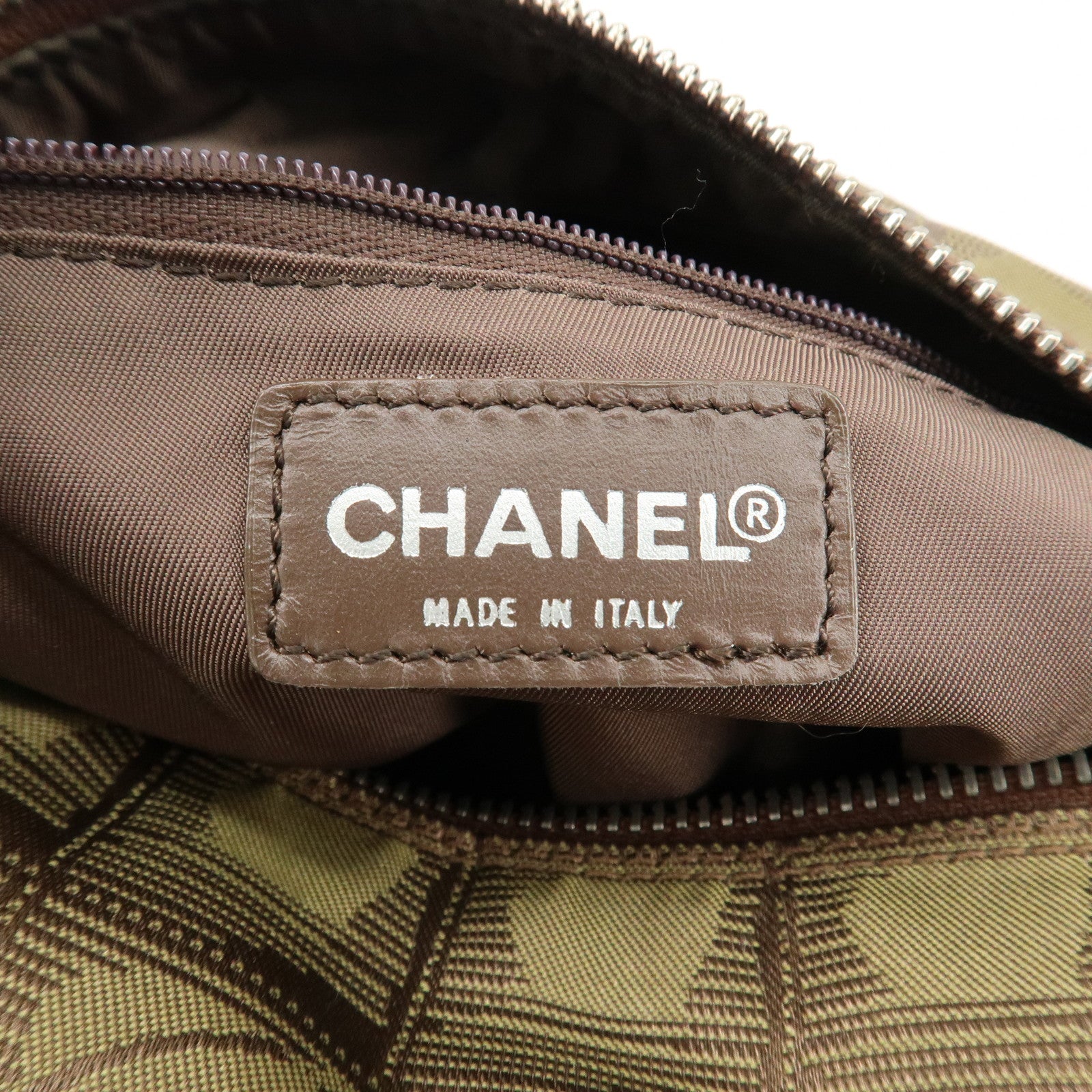 CHANEL New Travel Line Nylon Jacquard Leather Shoulder Bag A17669 Used