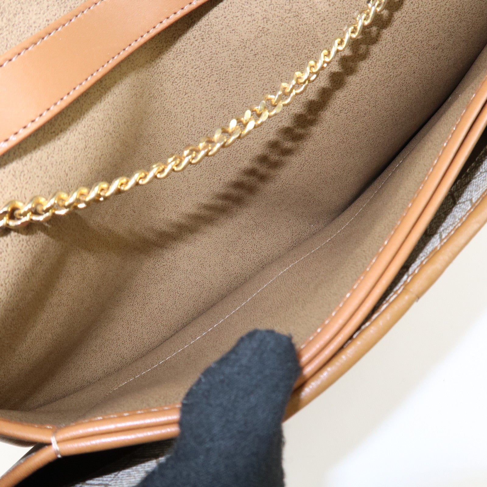 Christian Dior Honeycomb PVC Leather Chain Shoulder Bag Ivory Used