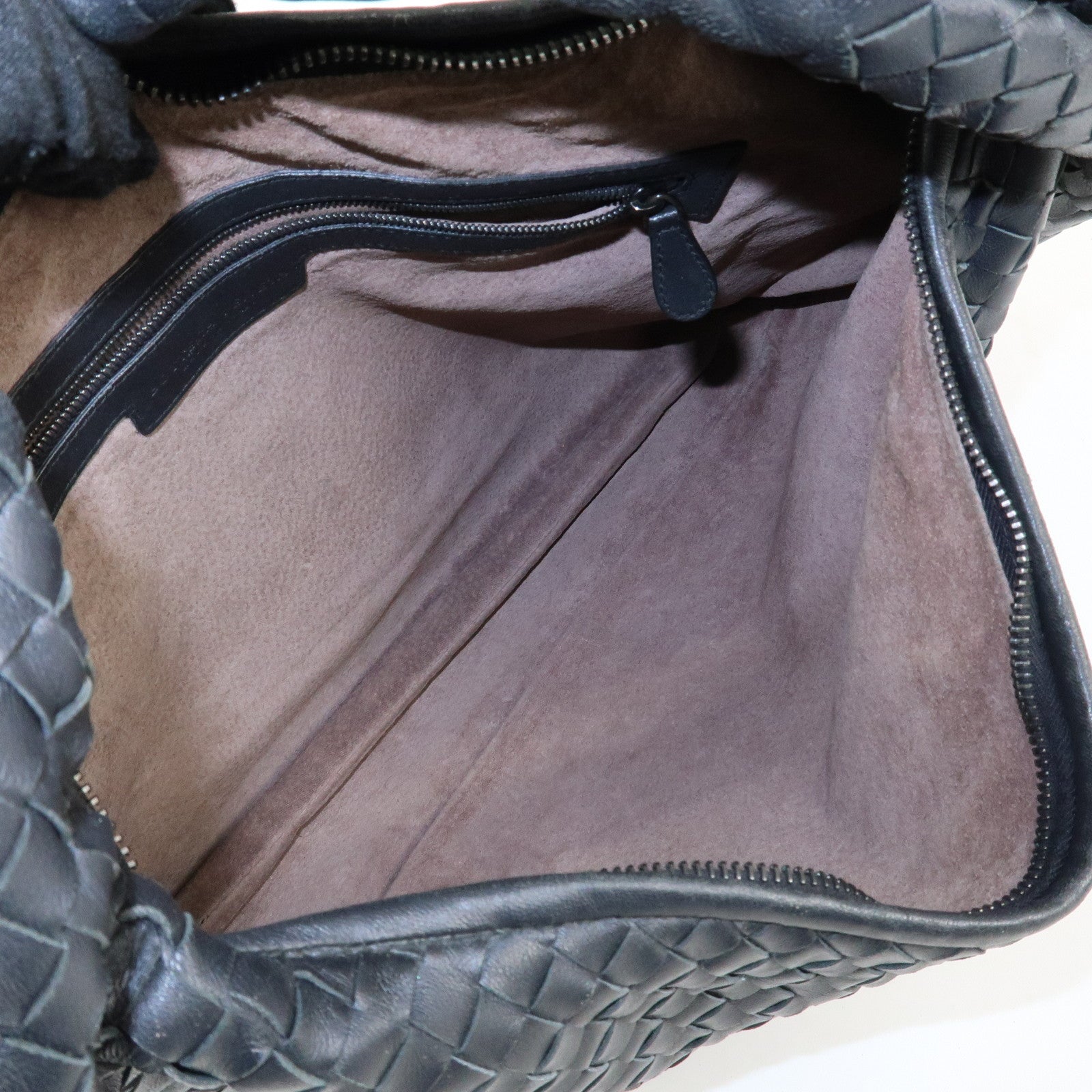 BOTTEGA VENETA Hobo Intrecciato Leather Shoulder Bag Black 115654 Used