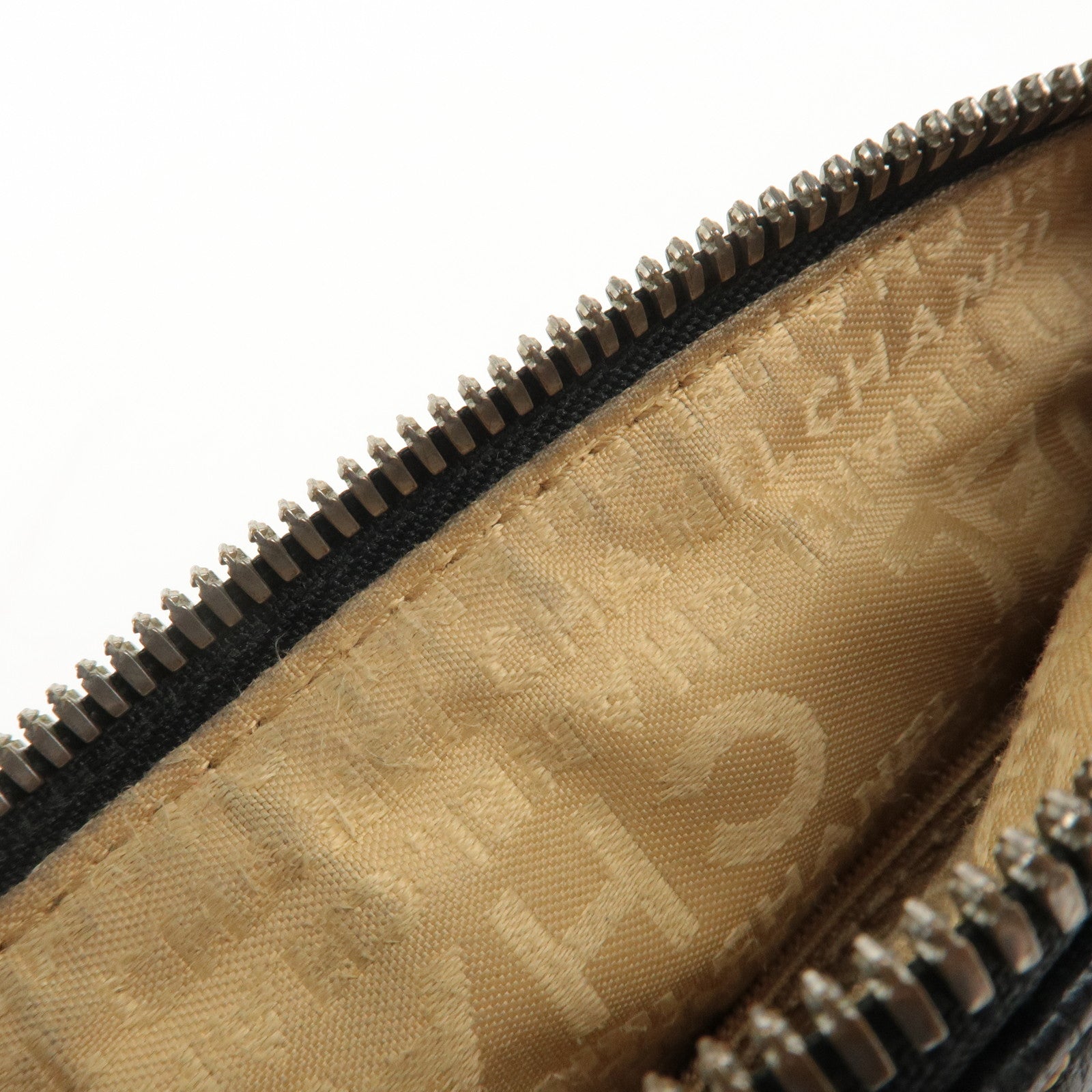 CHANEL Leather Shoulder Bag Black Silver Used