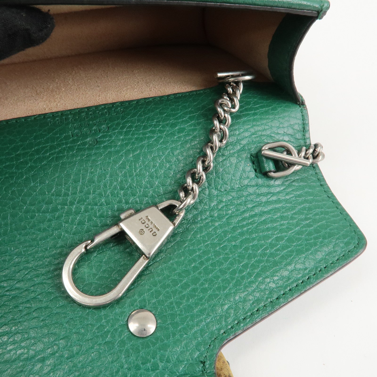 GUCCI Dionysus Leather Chain Shoulder Bag Green 476432 Used