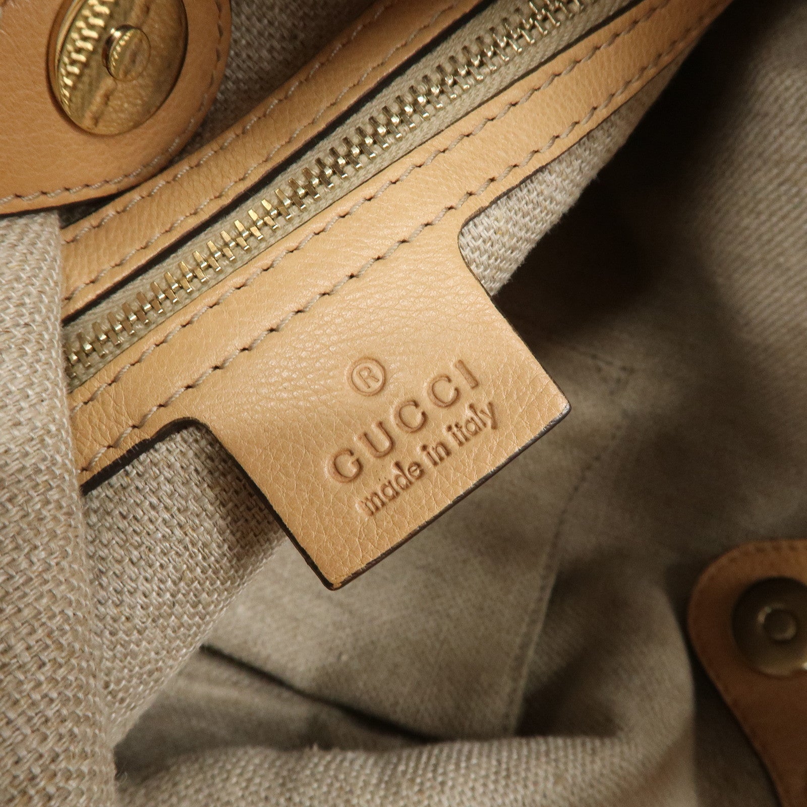 GUCCI Haraco Leather One Shoulder Bag Zebra 257026 Used