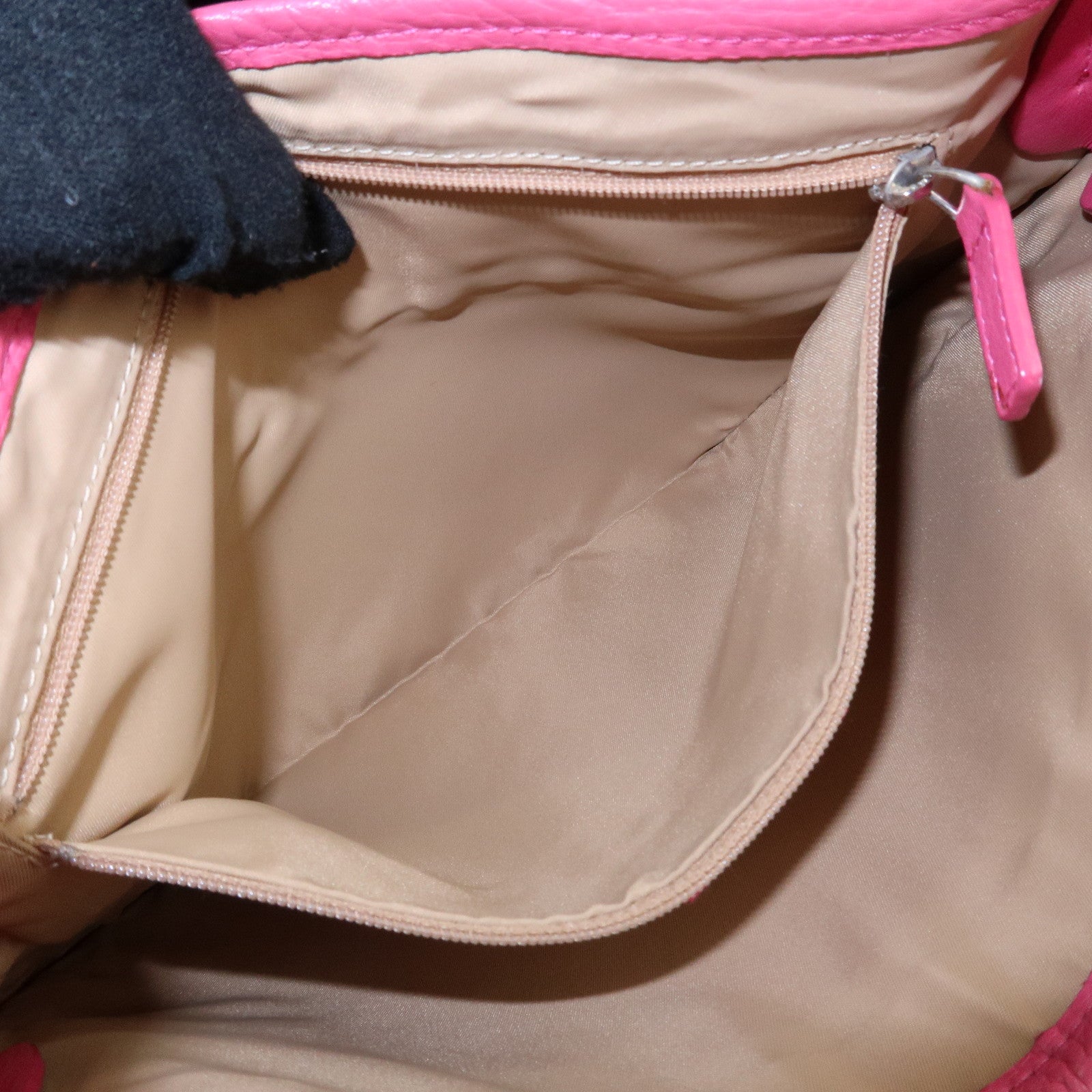 Christian Dior Trotter Canvas Leather Shoulder Bag Beige Pink Used
