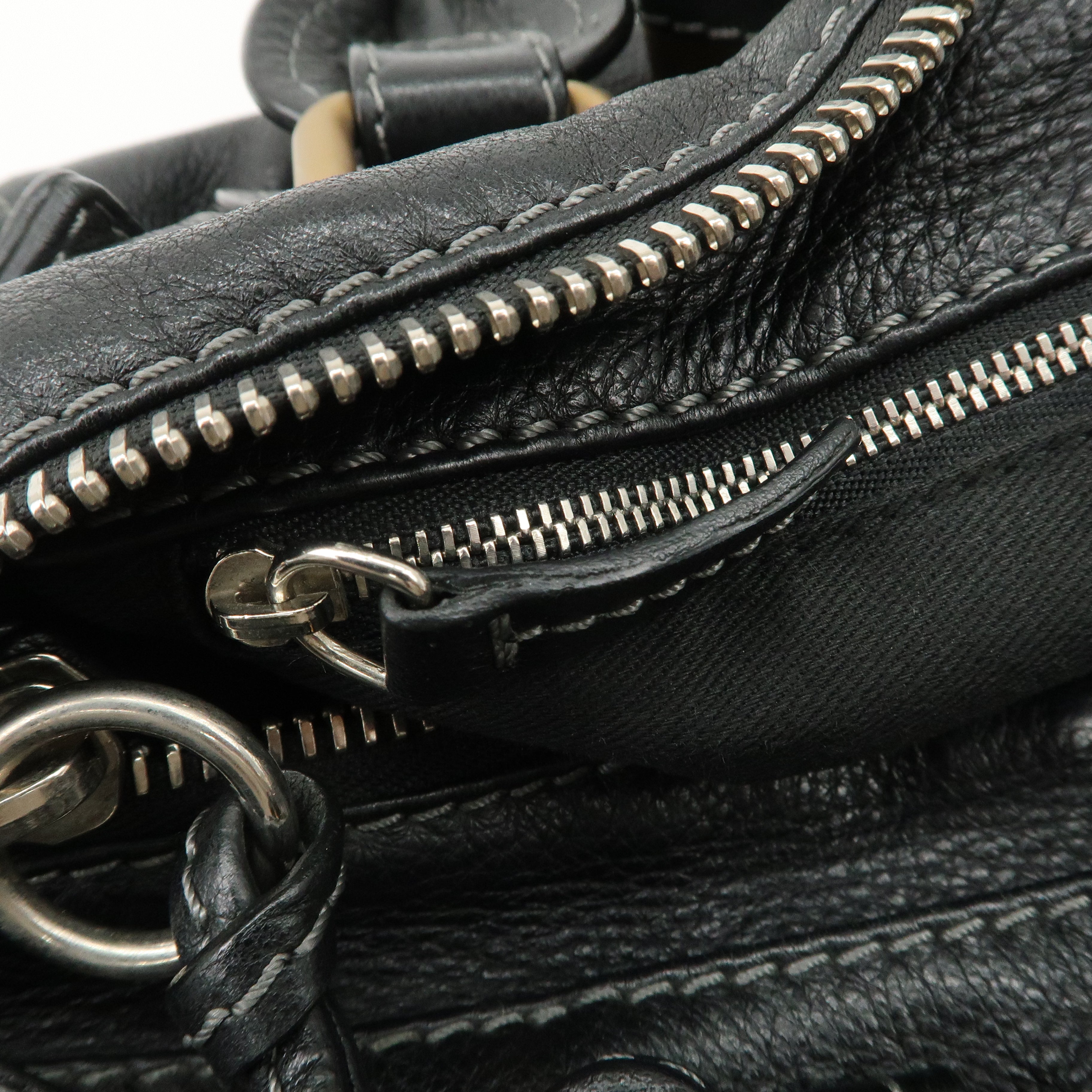 Chloe Paddington Leather Shoulder Bag Hand Bag Black Used