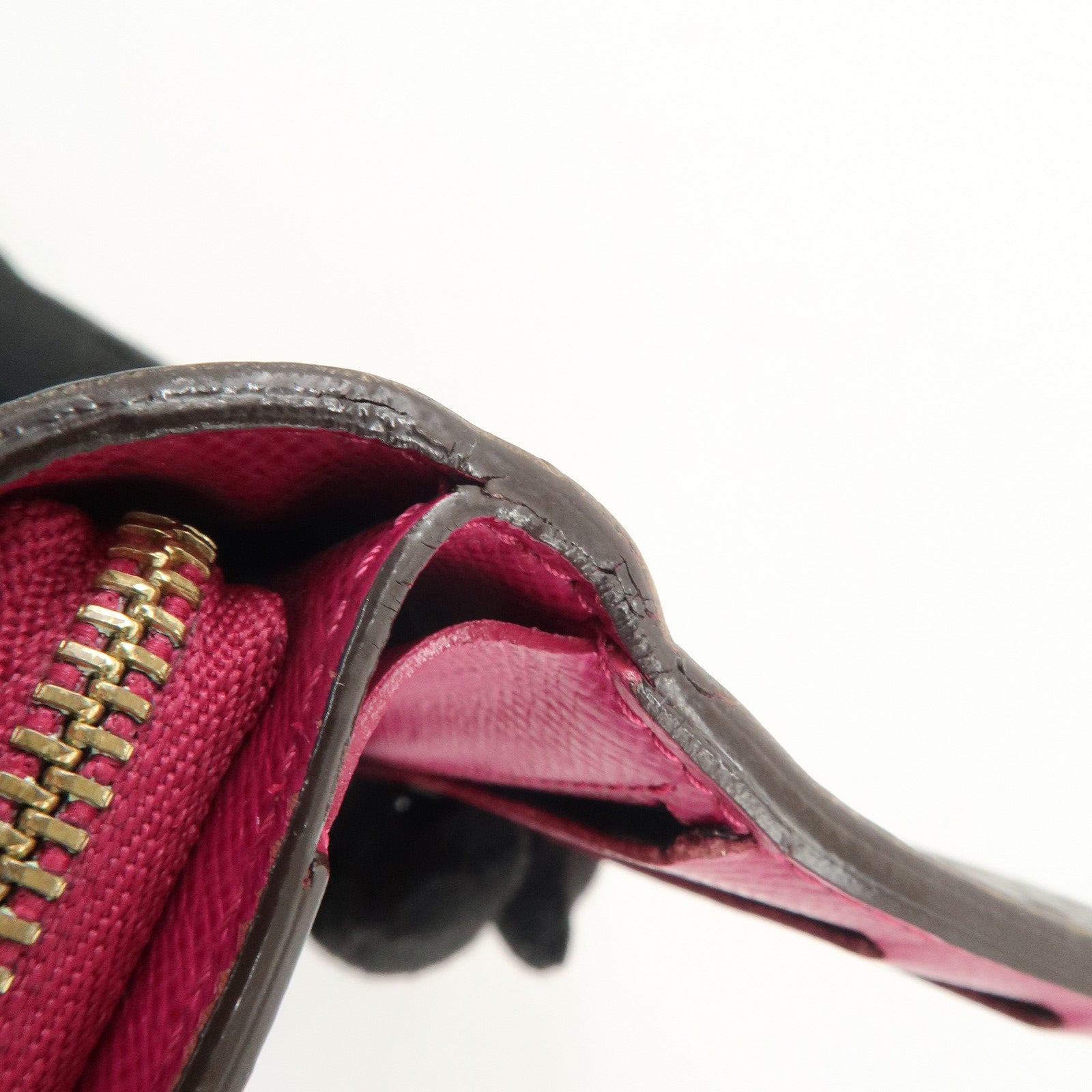 Louis Vuitton Monogram Perfor Compact Zip Wallet Fuchsia M95188 Used