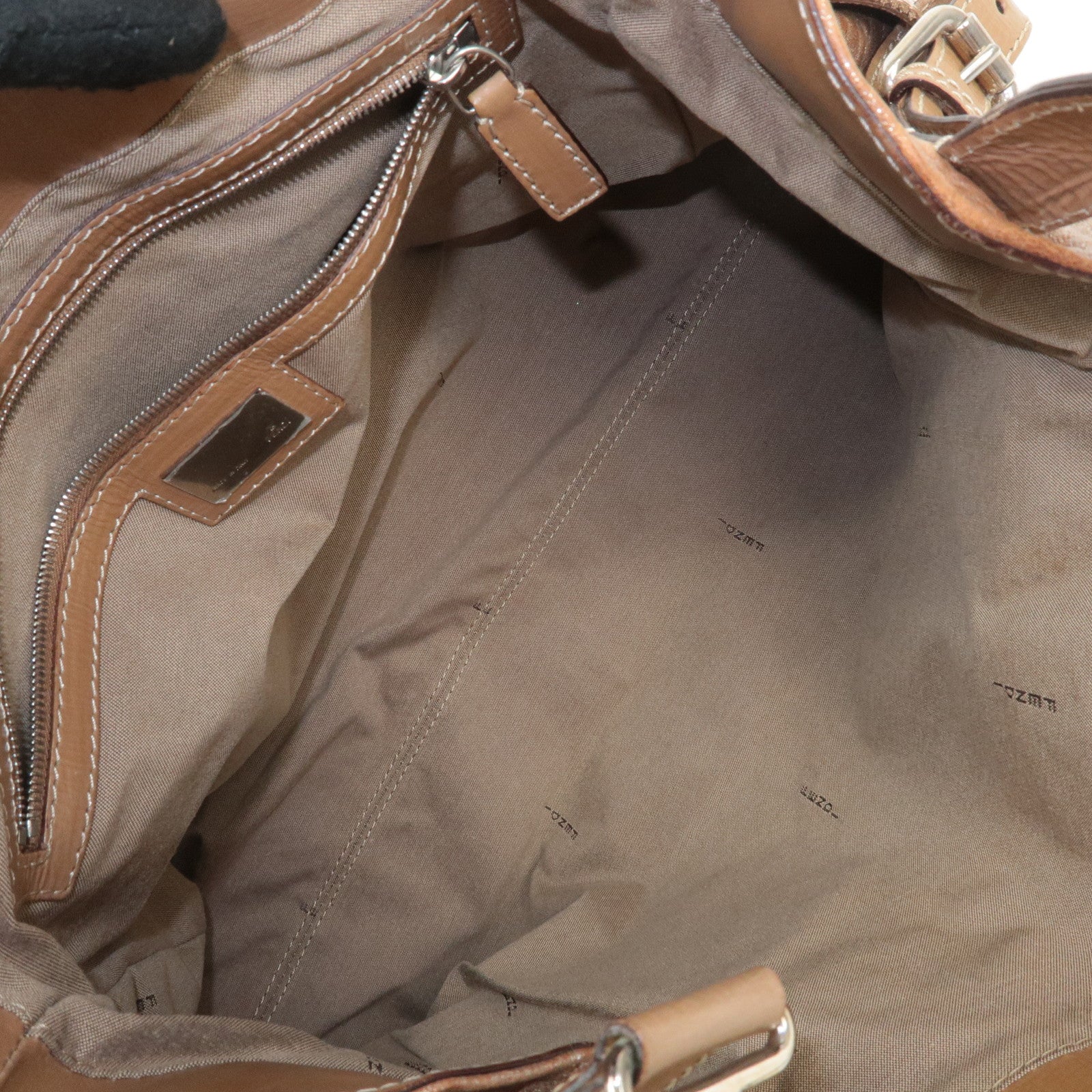 FENDI Ethnico Leather Tote Bag Shoulder Bag Beige 8BN162 Used