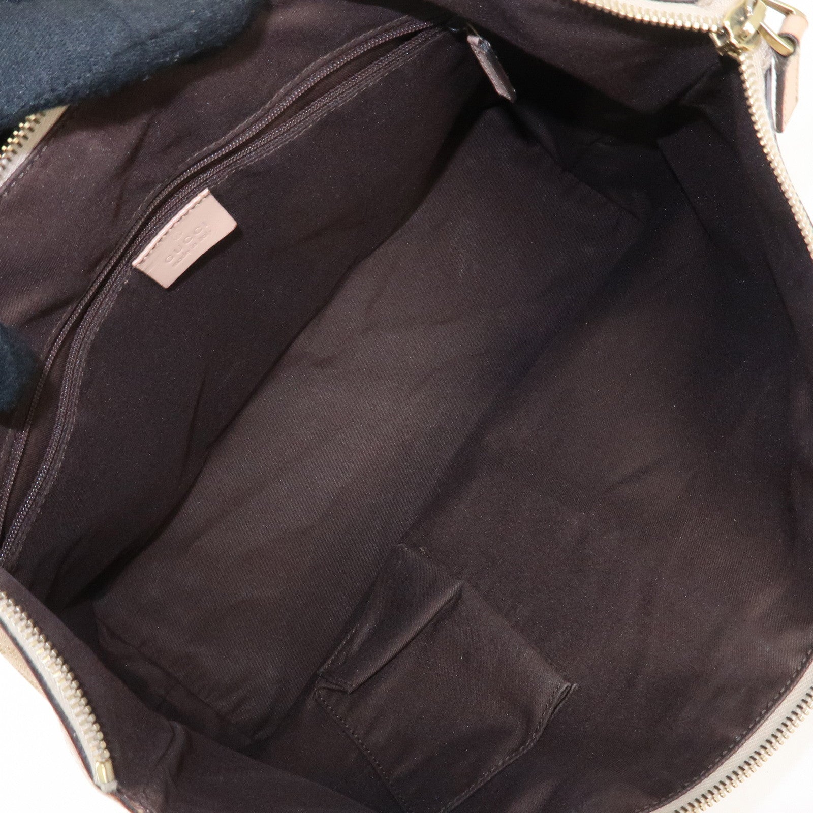 GUCCI Abbey Line GG Canvas Leather Tote Bag Pink White 141470 Used