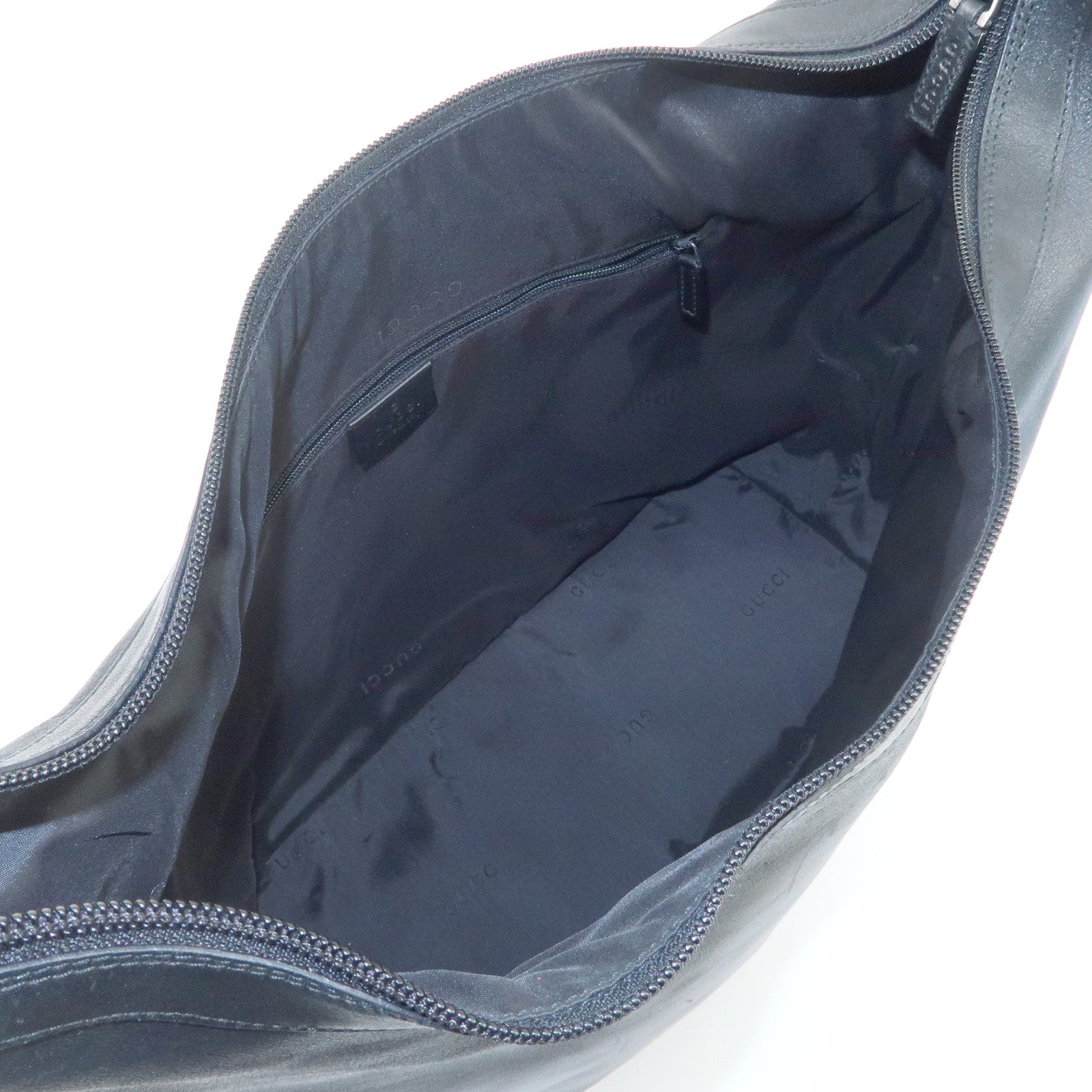 GUCCI Bamboo Leather 2Way Shoulder Bag Black 000.0833 Used