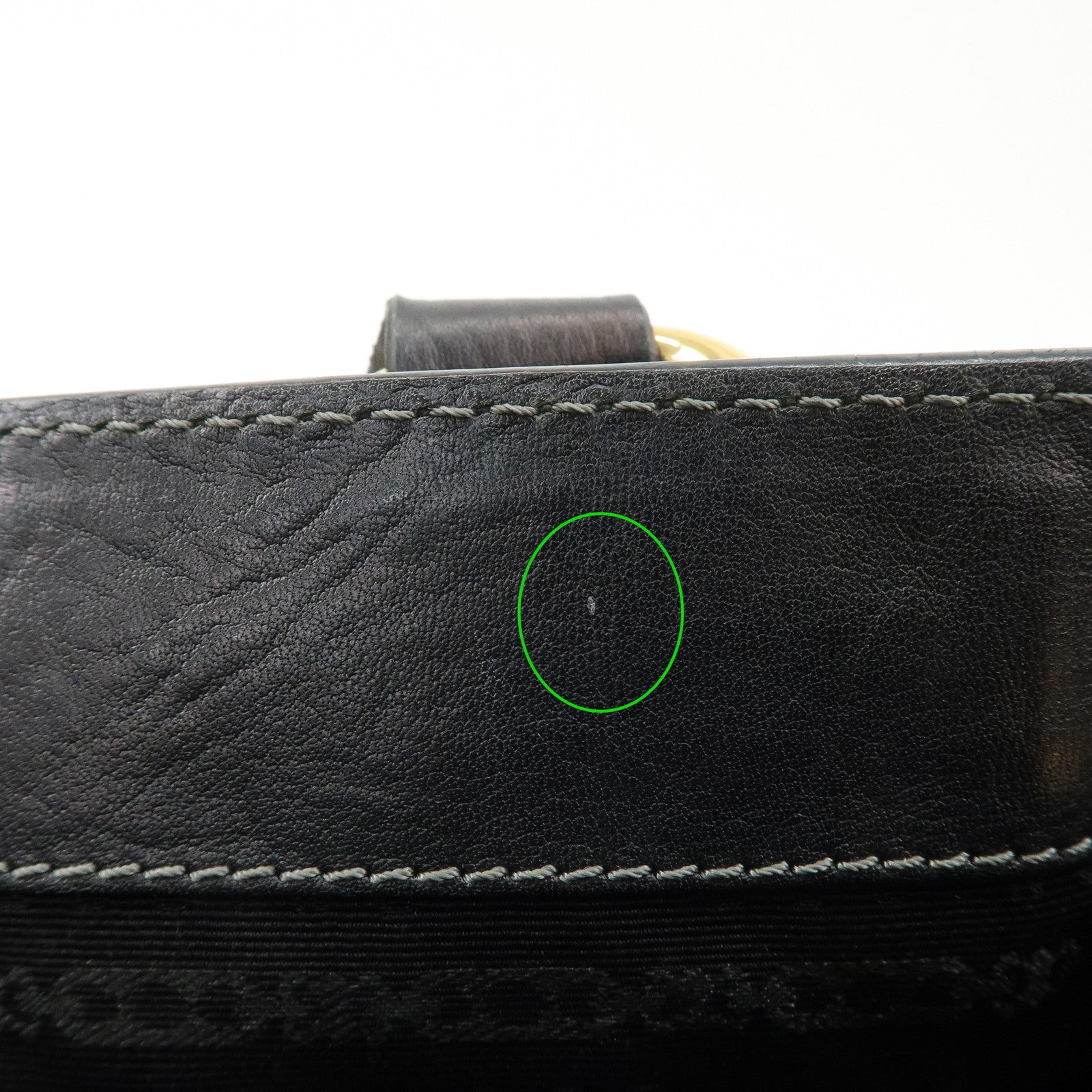 CELINE Leather Boogie Bag Hand Bag Black Used