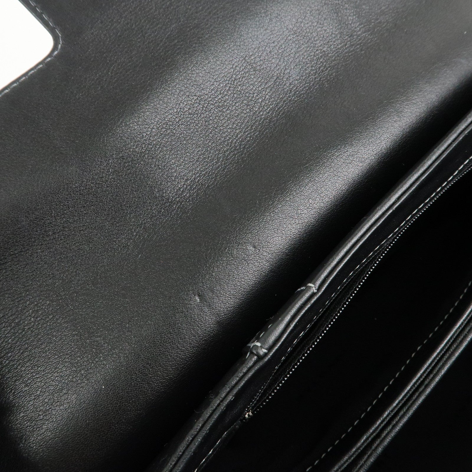 BVLGARI Leather Logo Shoulder Bag Hand Bag Black Silver HDW Used