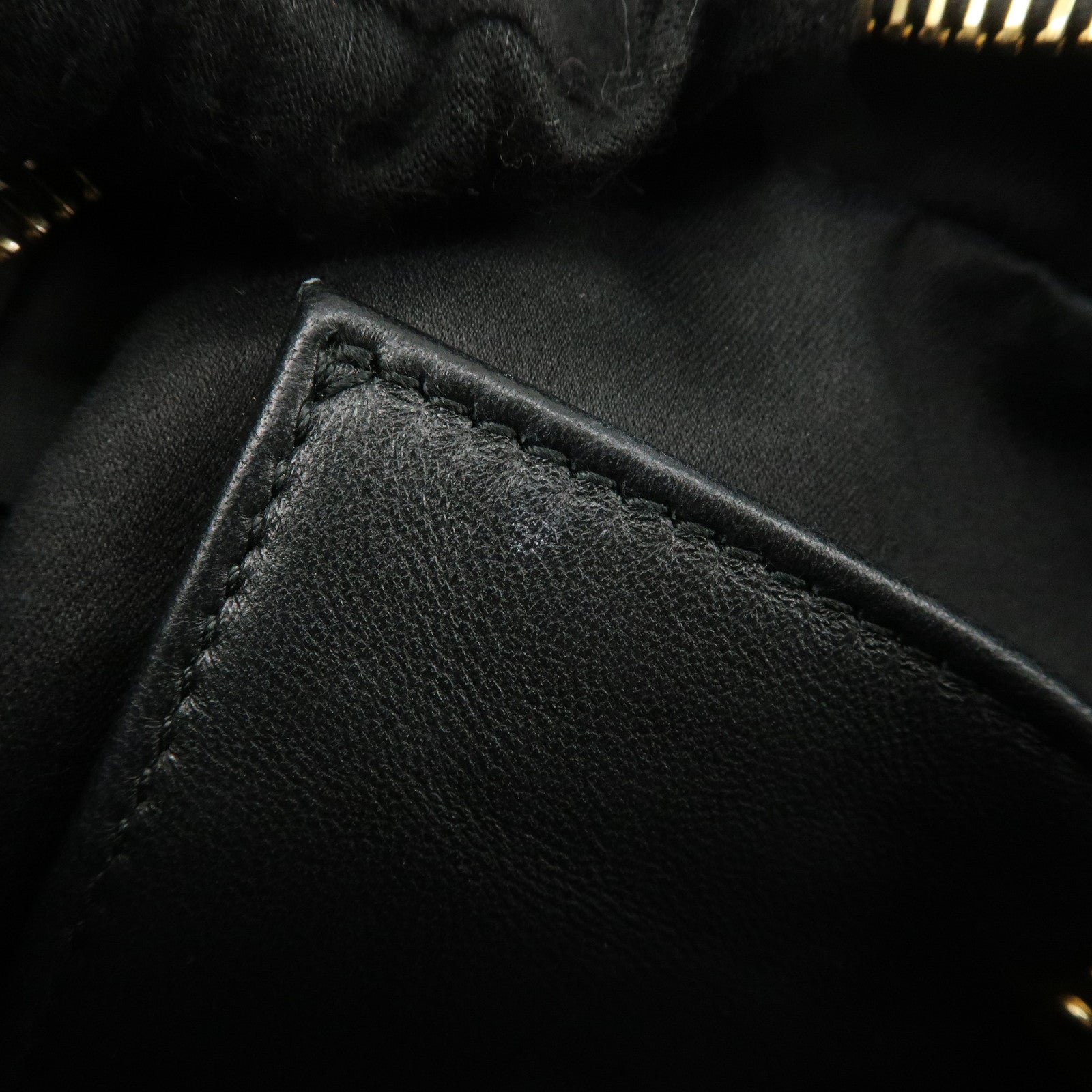 MIU MIU Matelasse Leather Chain Shoulder Bag Crossbody Bag Black Used
