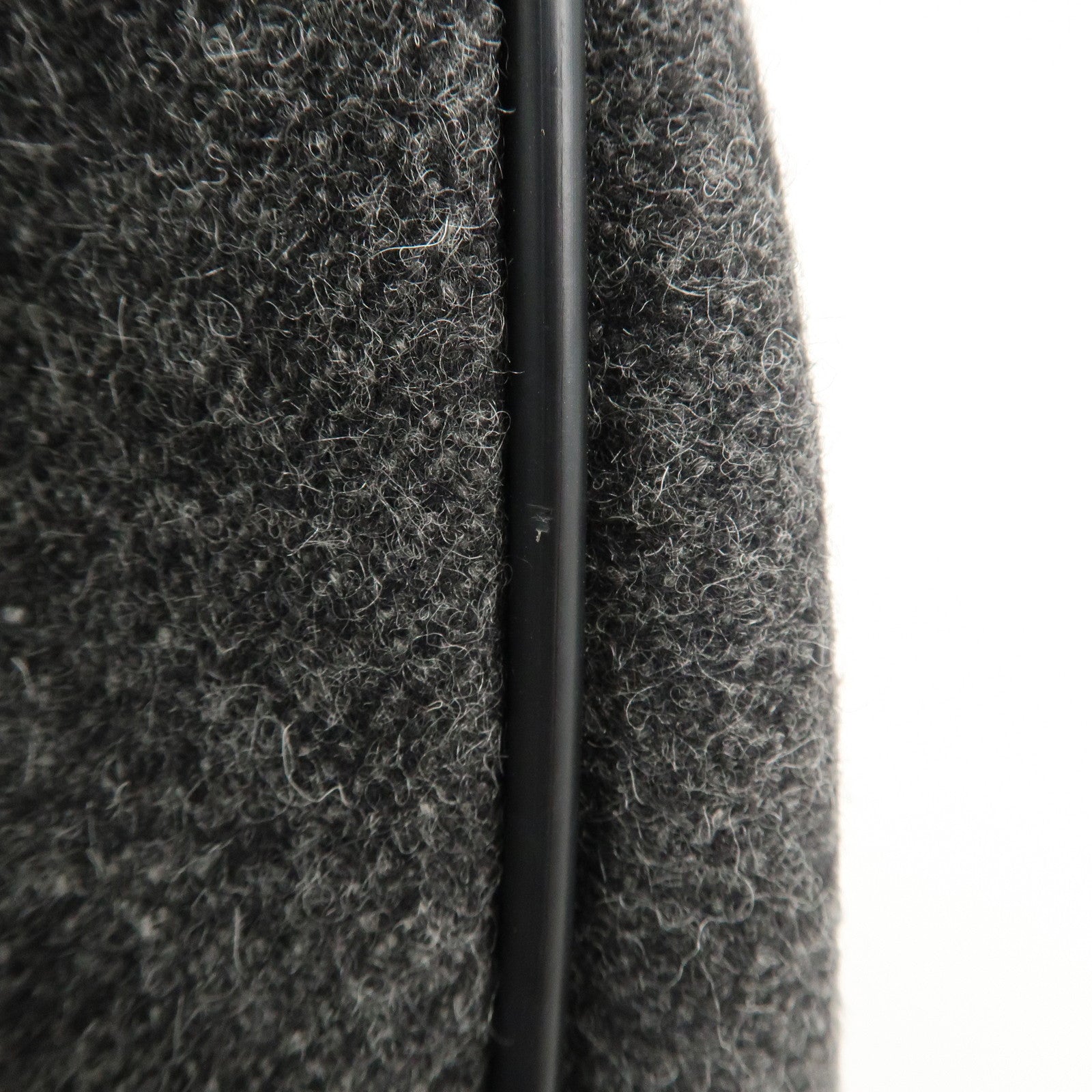 PRADA Felt Leather Shoulder Bag Hand Bag Gray Black Used