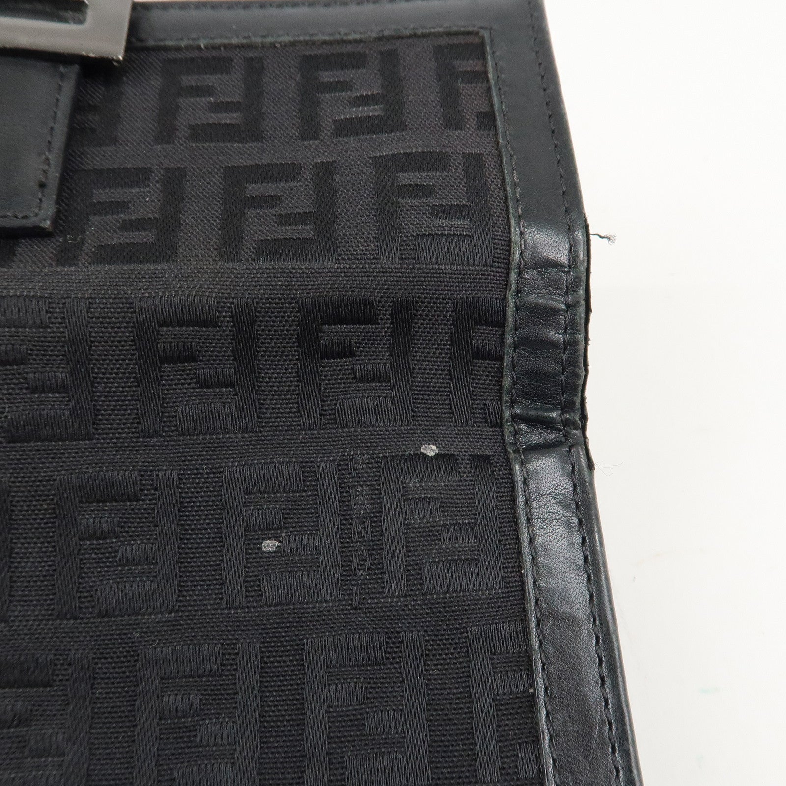 FENDI Zucca Zucchino Set of 3 Canvas Leather Wallet Used