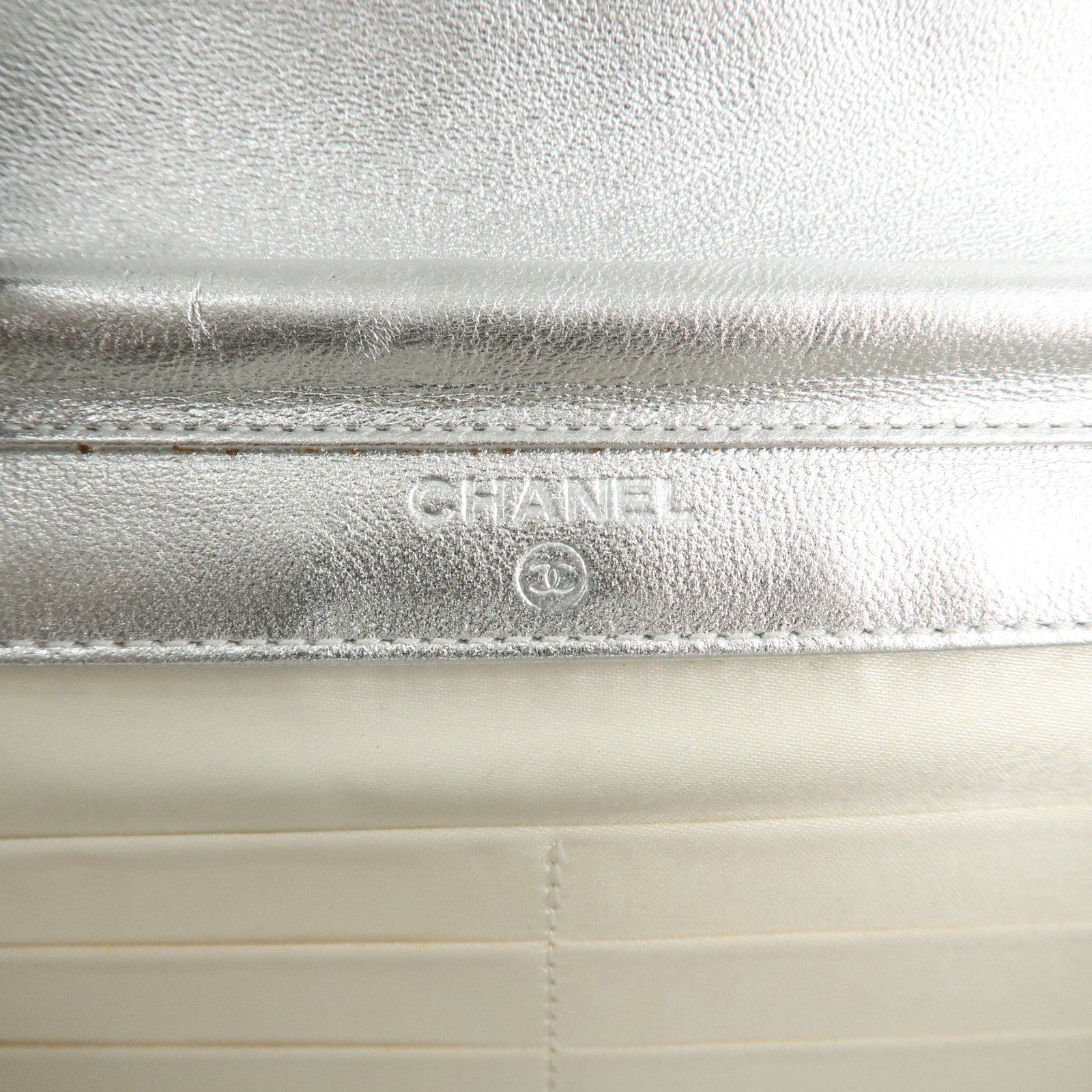 Chanel New Travel Line Nylon Jacquard Leather Chain Wallet A15772 Used